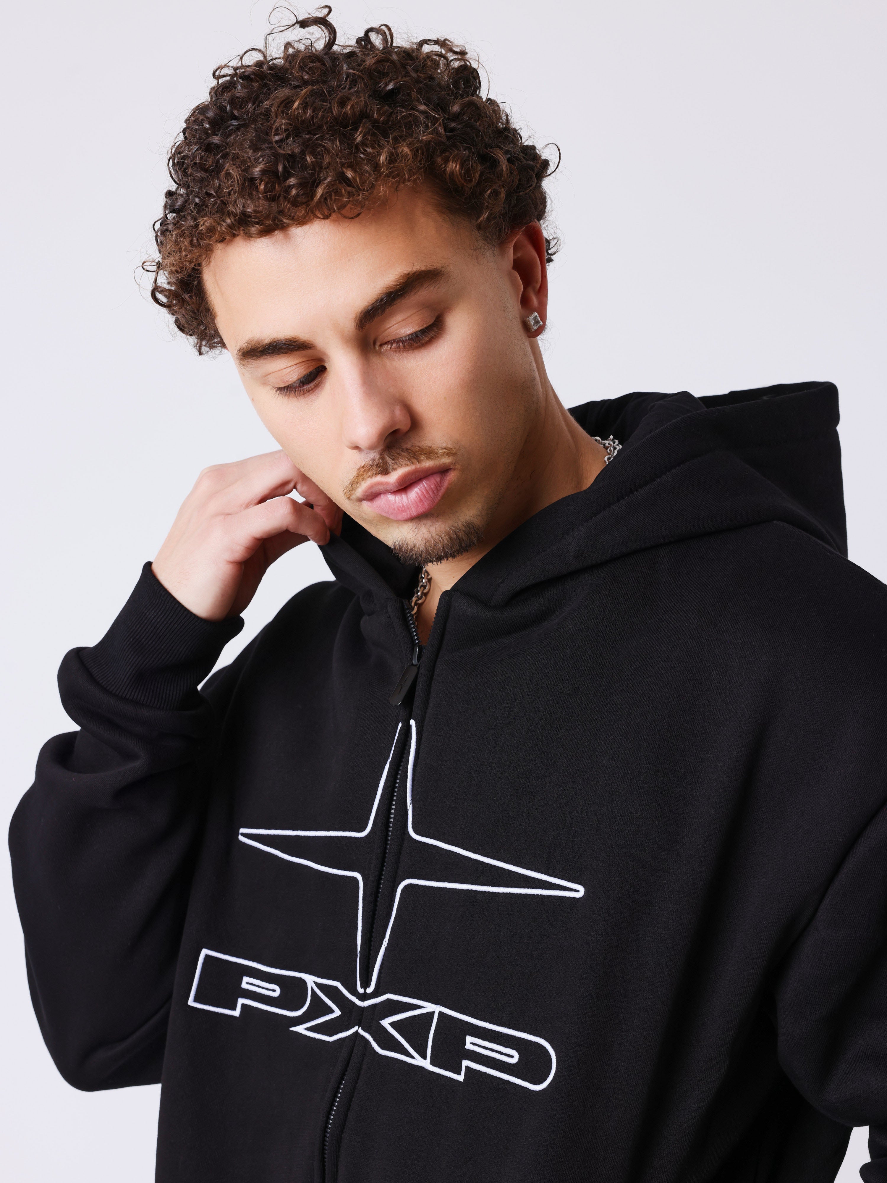 Felpa con cappuccio con zip Polaris a contrasto-3