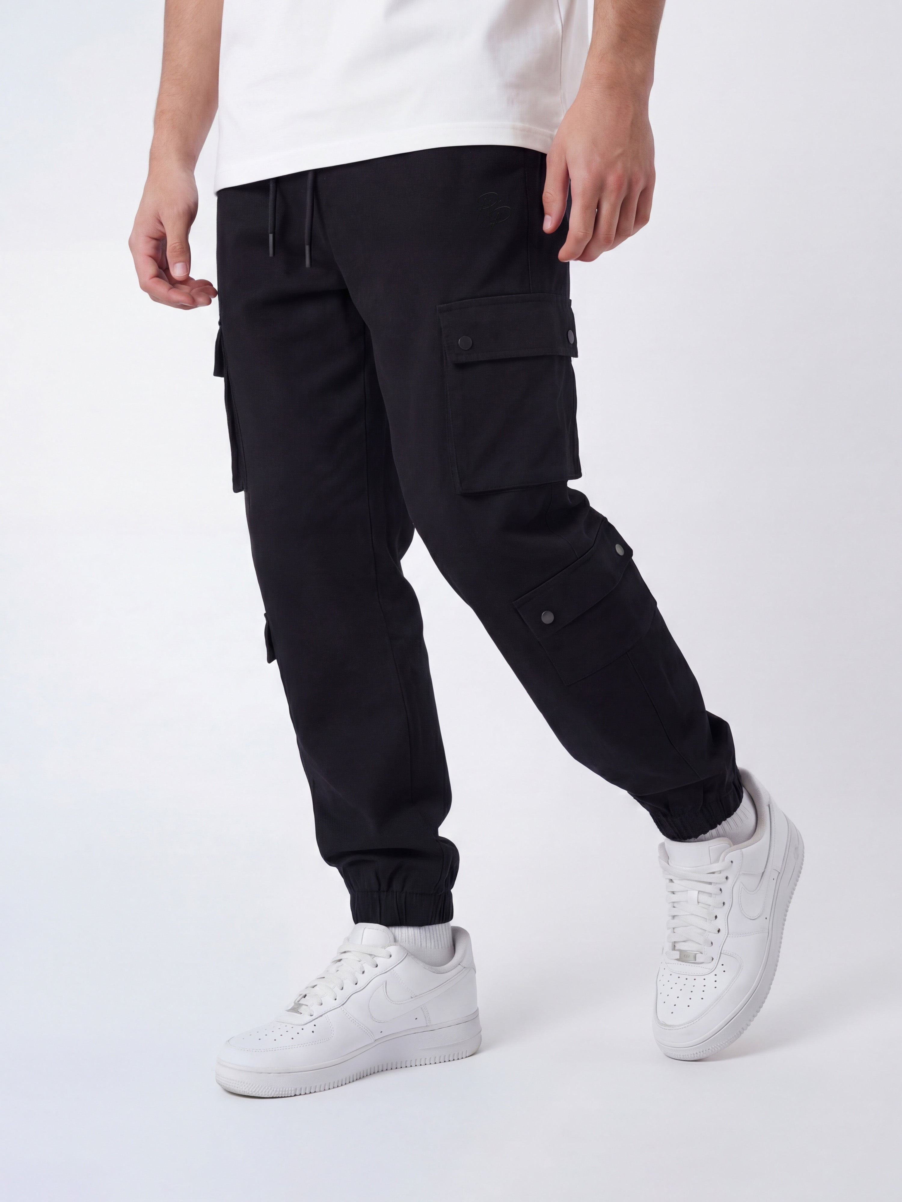 Pantalón cargo multi-bolsillos con ajuste elástico-6
