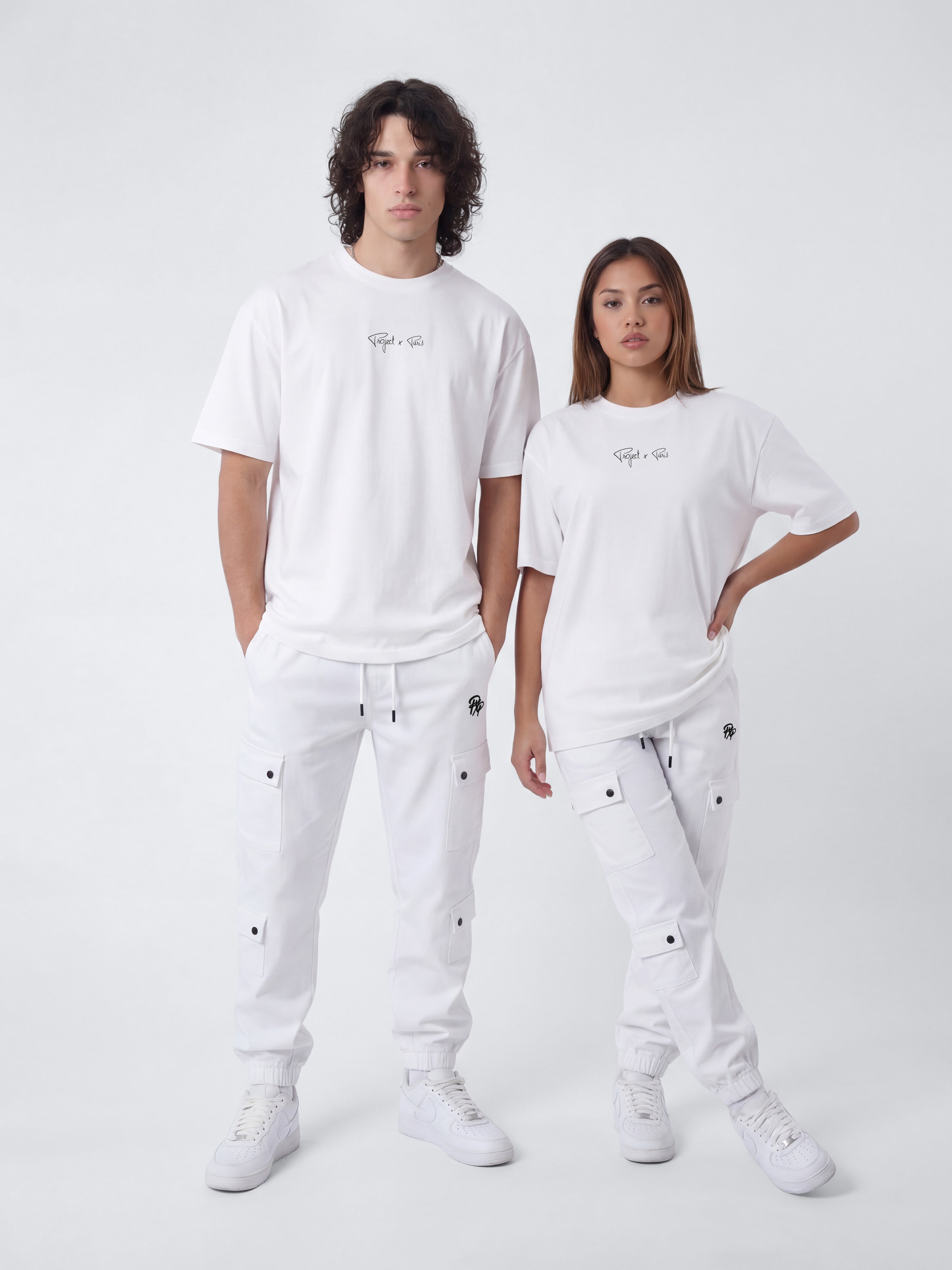 Cargo multi-bolsillos con ajuste elástico-1