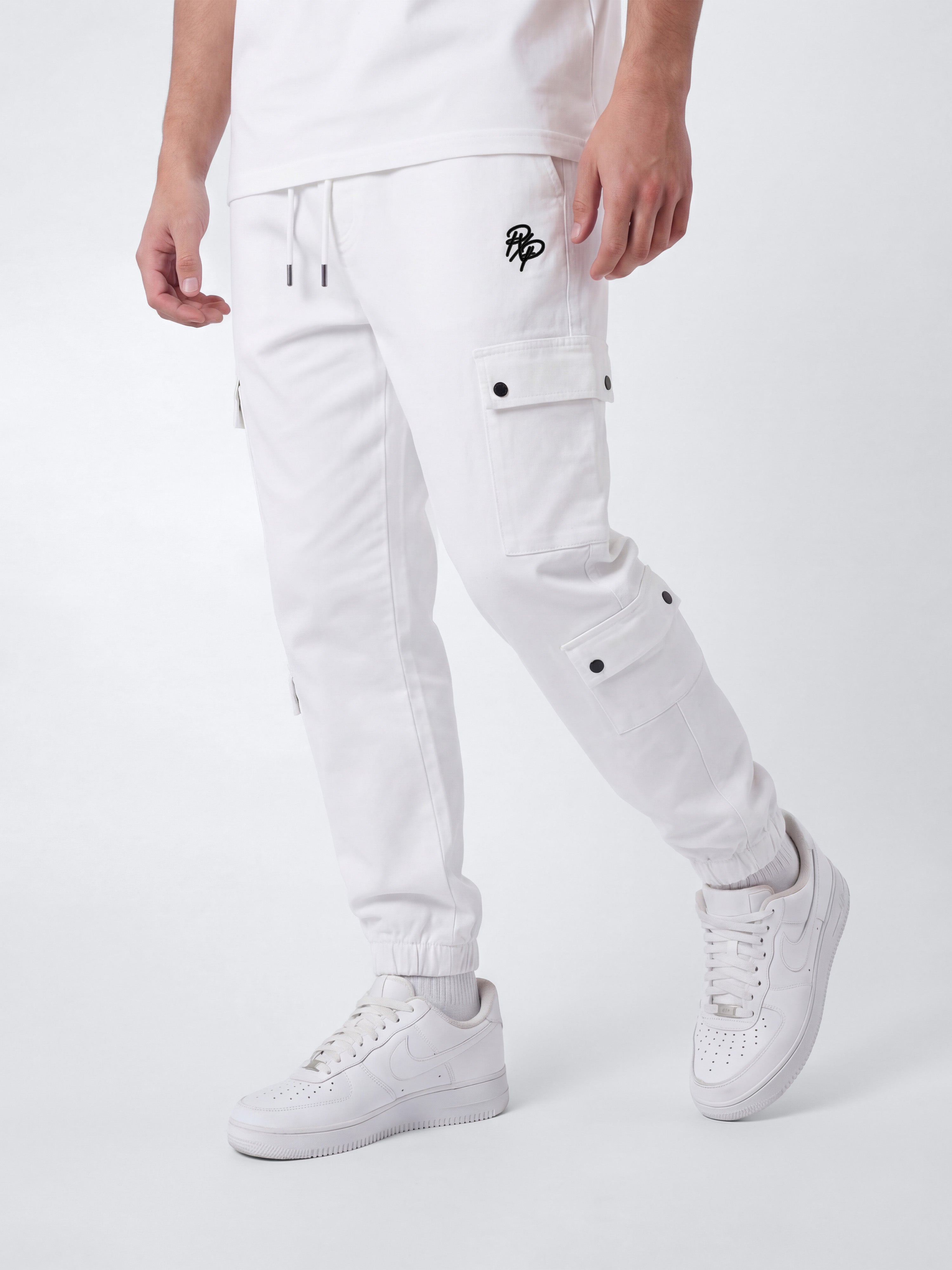 Cargo multi-bolsillos con ajuste elástico-8