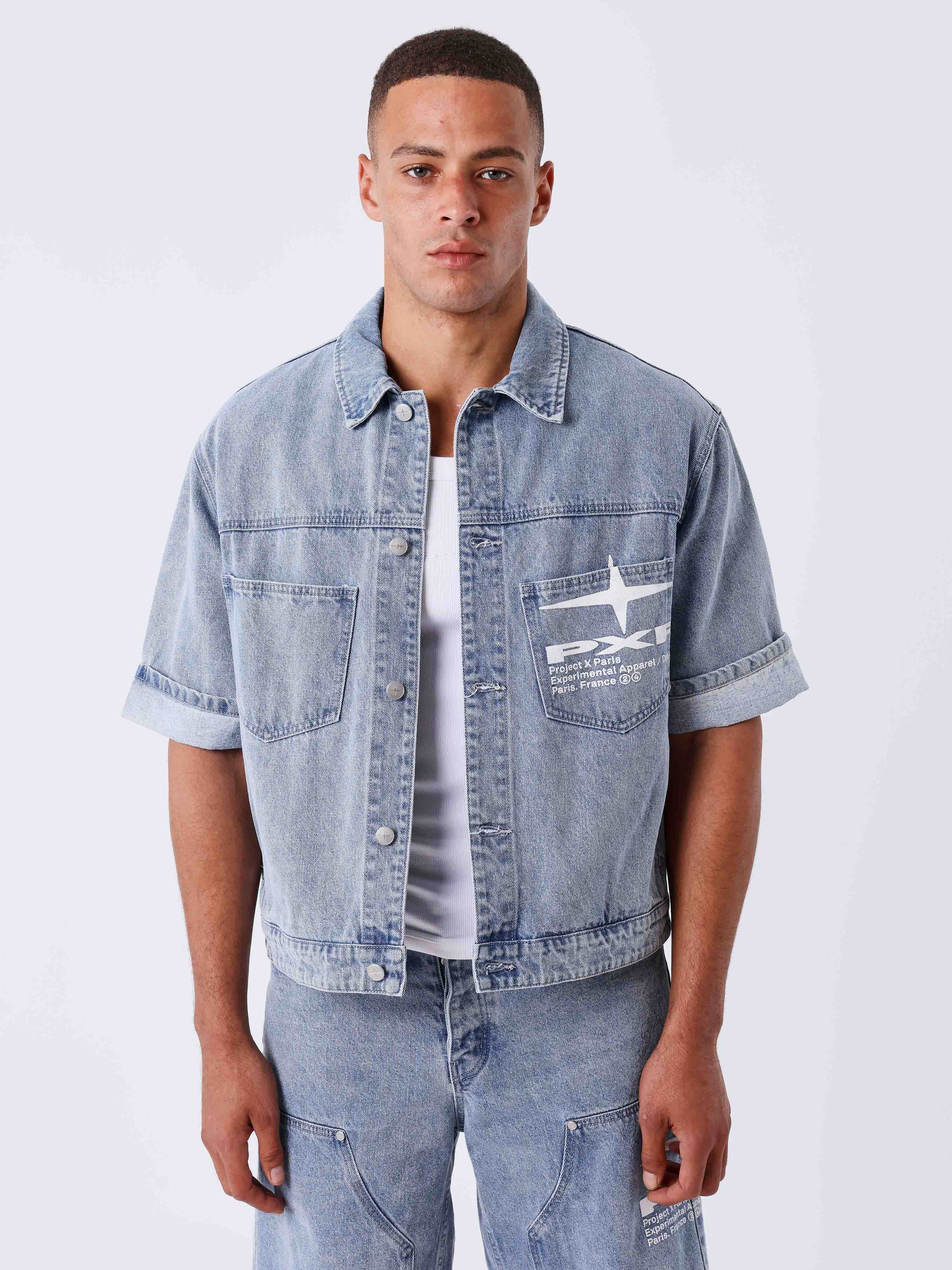 Veste en denim courte Idea-1