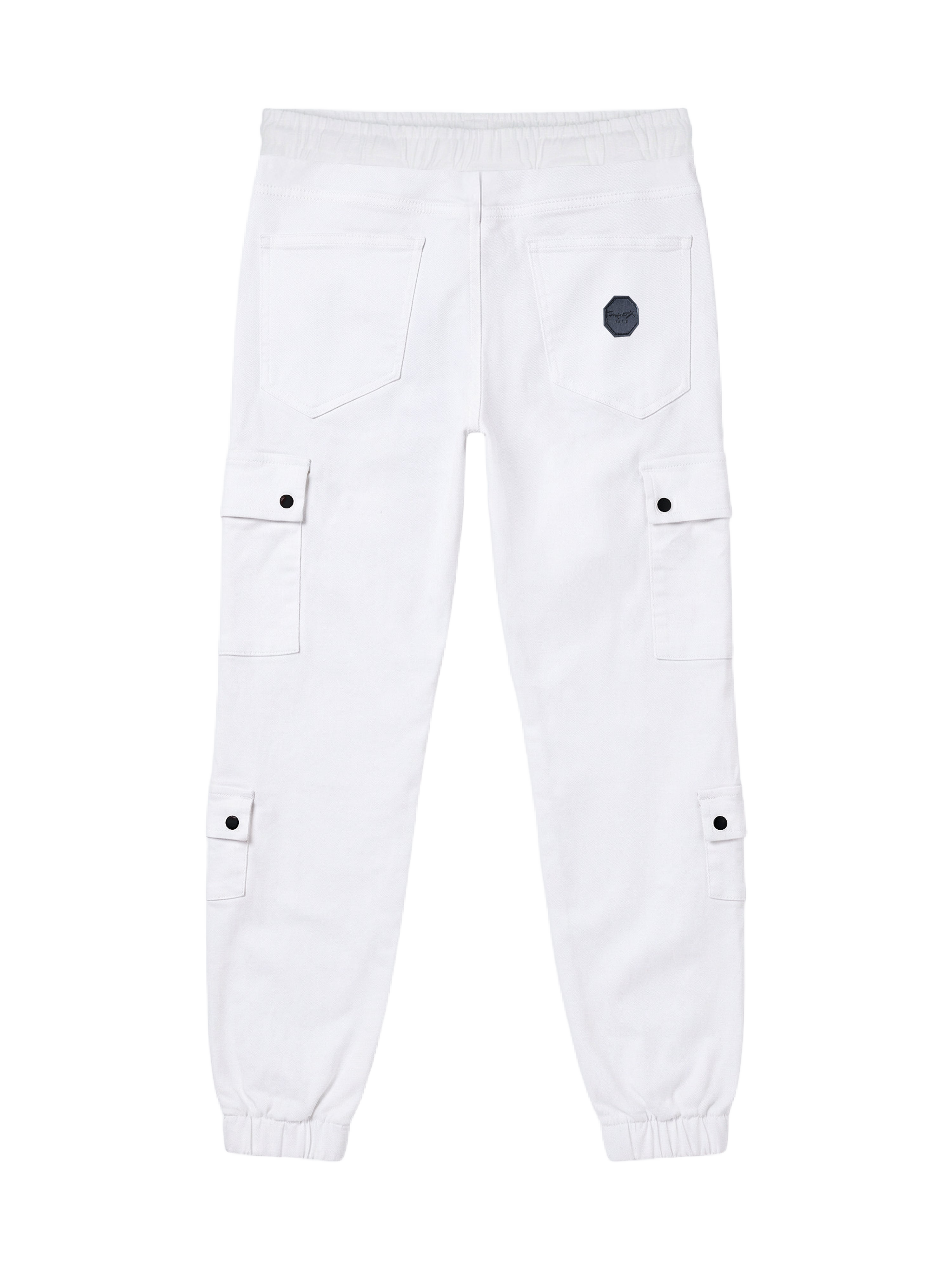 Multi-pocket cargo pants with elastic drawstring-10