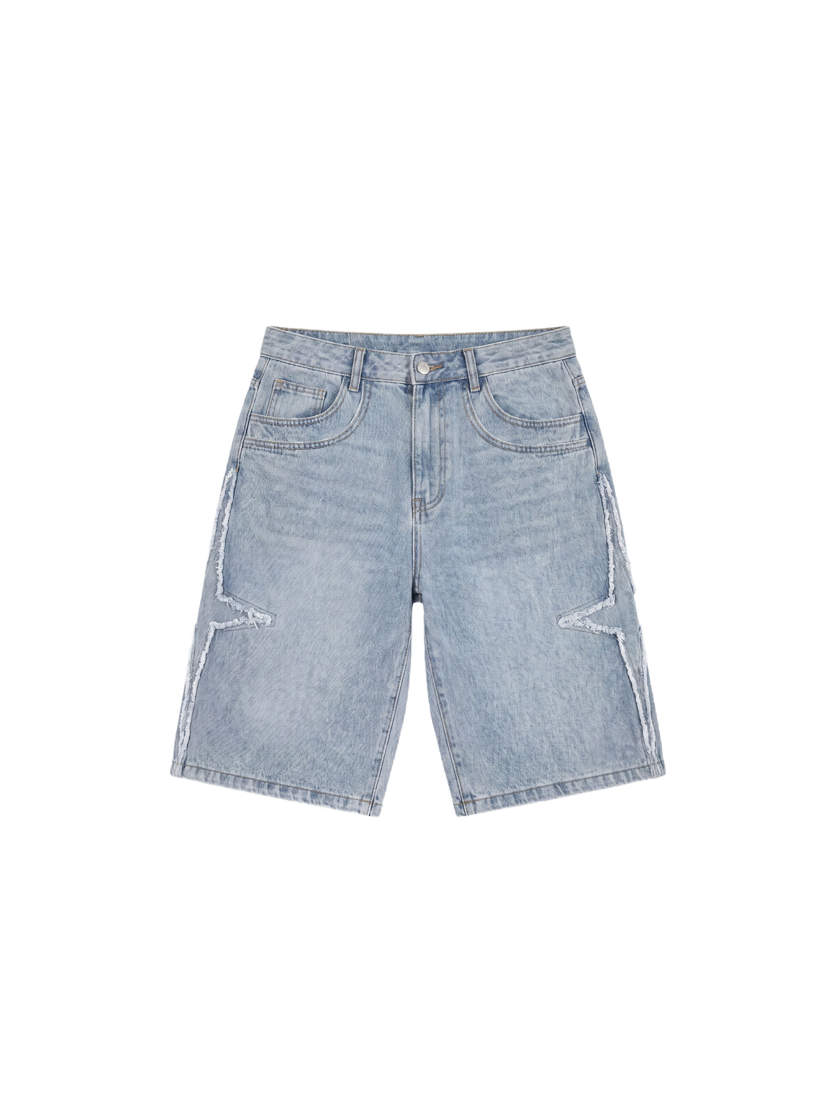 Shorts i denim med fransdetaljer PXP Blå – 7