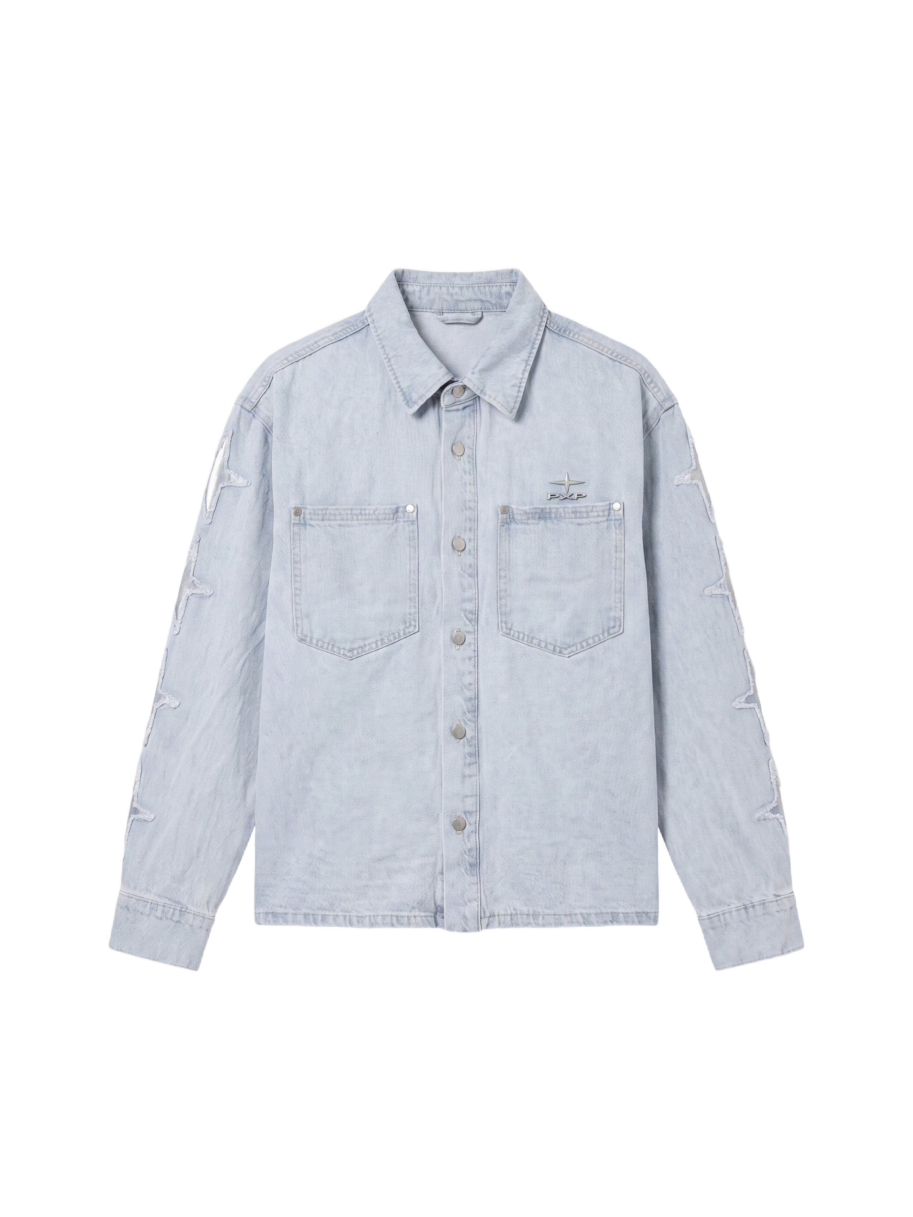 Cămașă supradimensionată din denim cu inserții Polaris-6