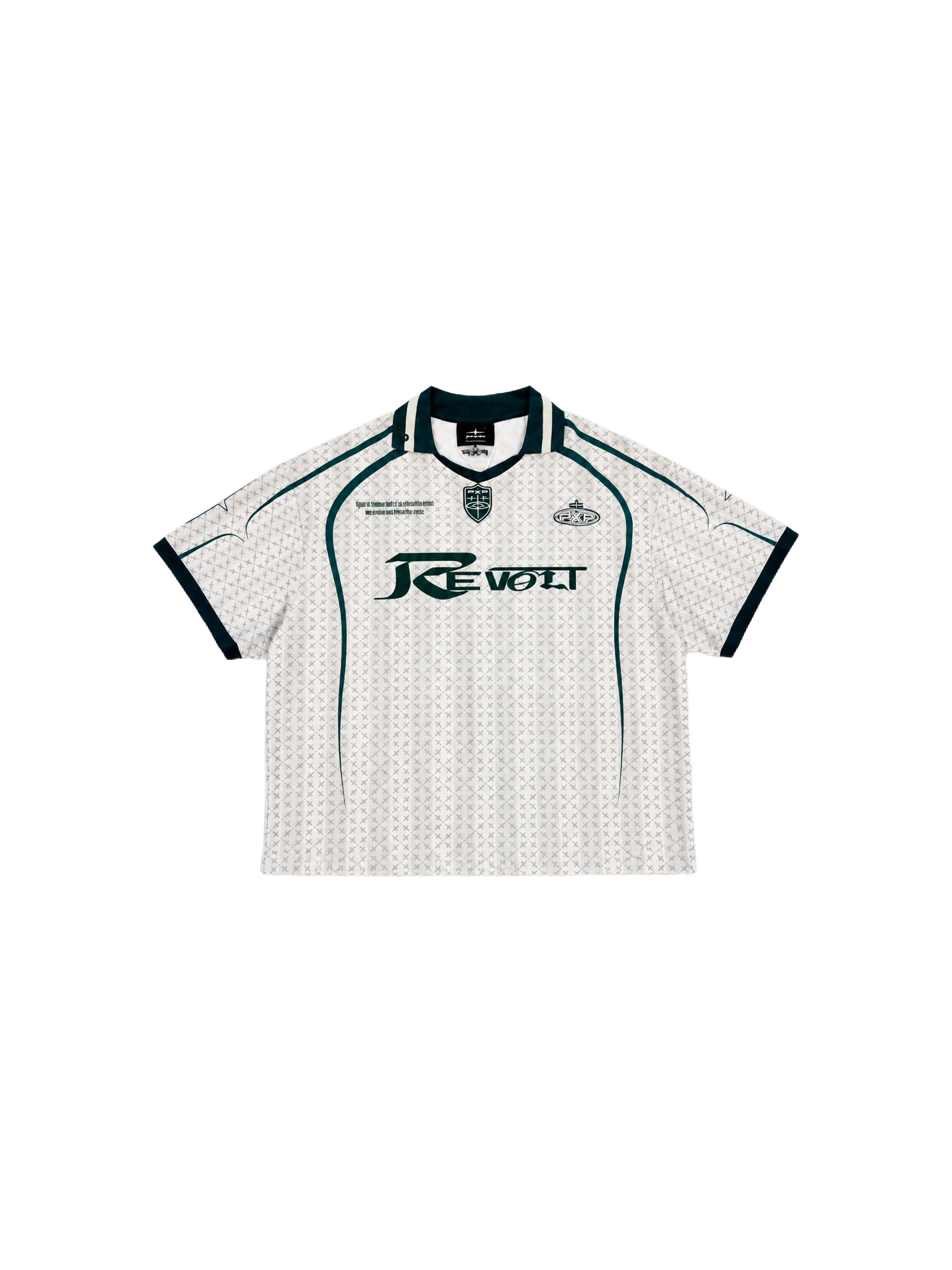 T-shirt med stribet mønster og trykte logoer-1
