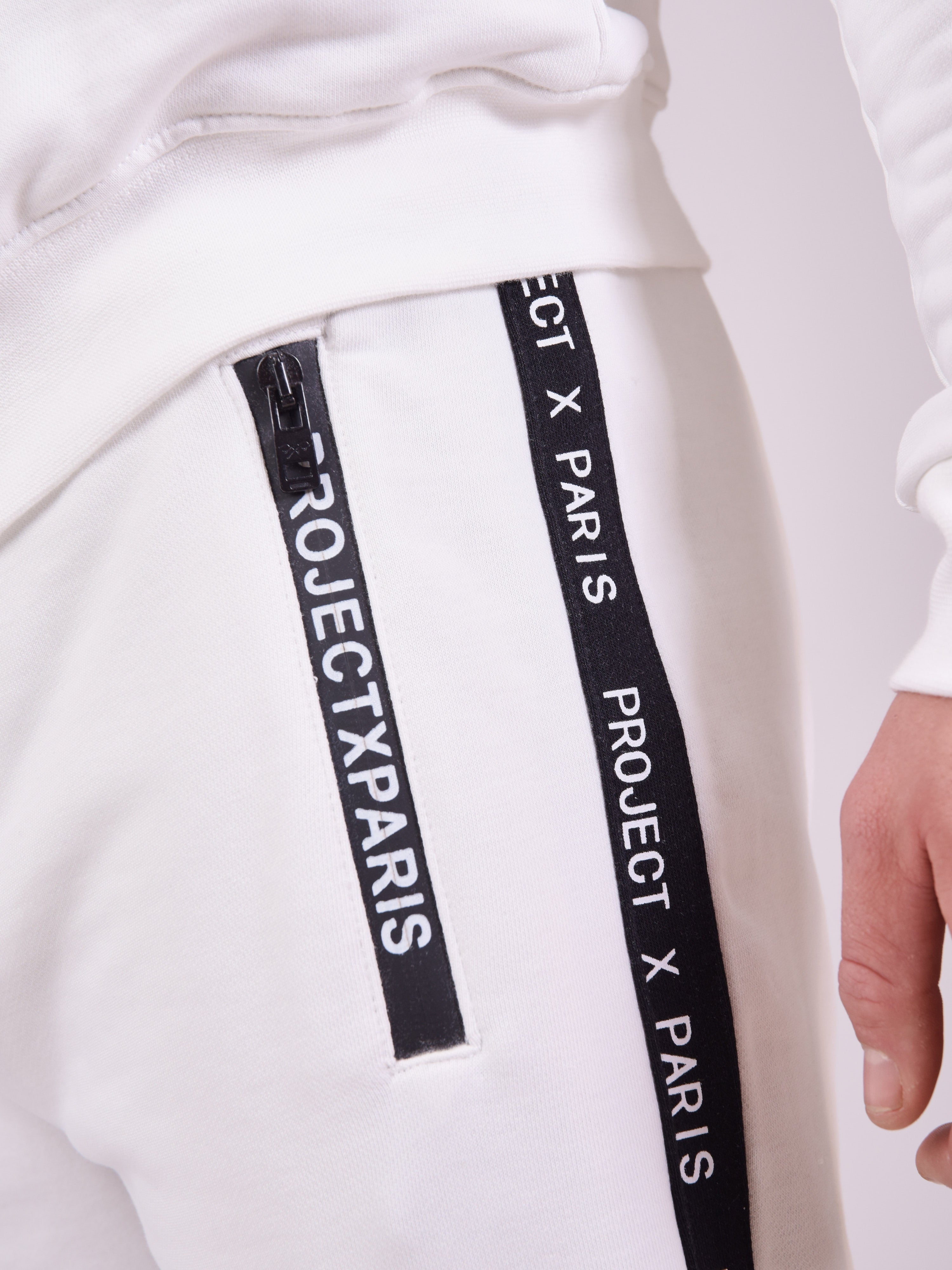 Pantaloni da jogging basic con zip e logo-6