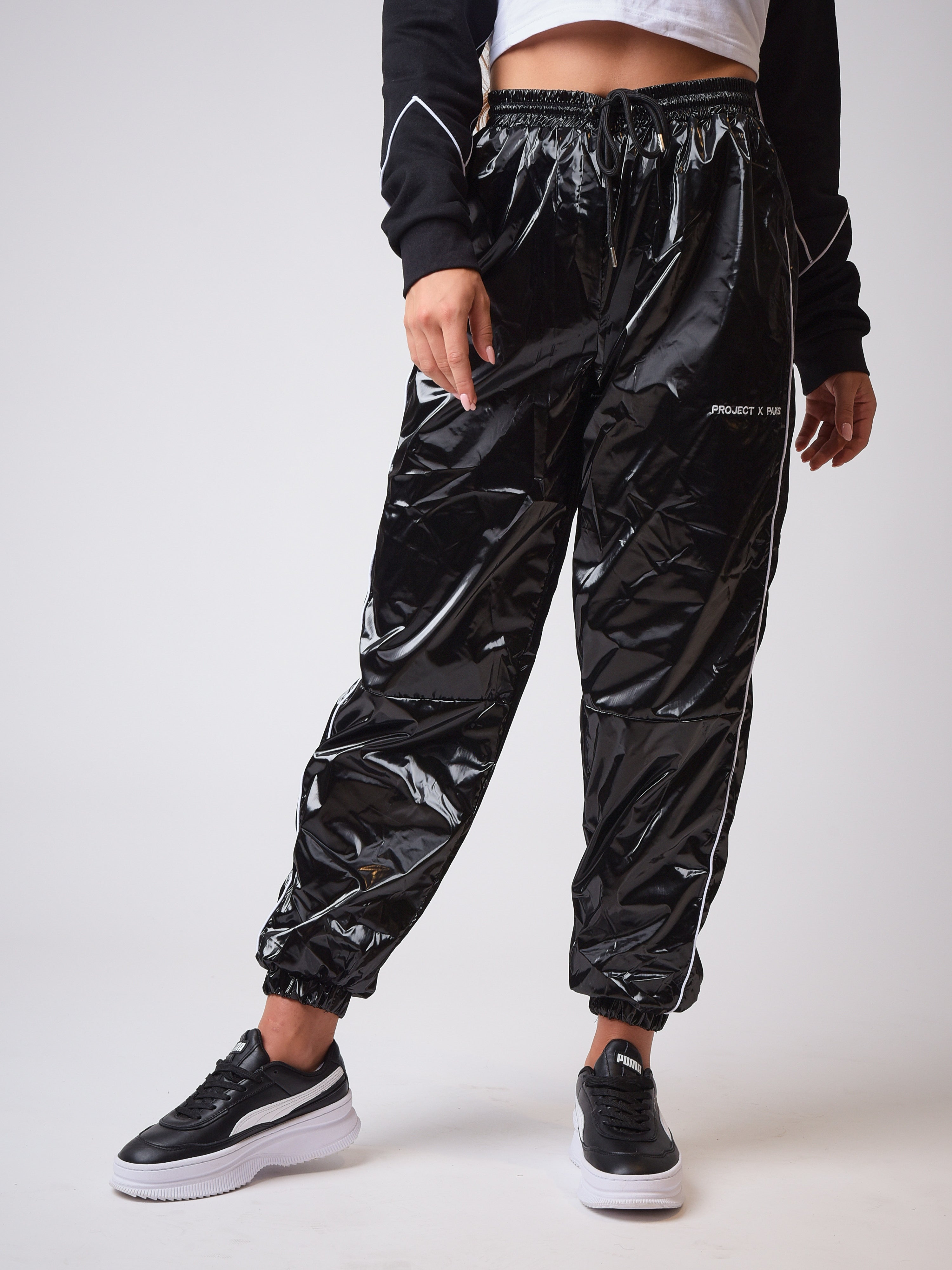 Joggingbroek met vinyl effect-1