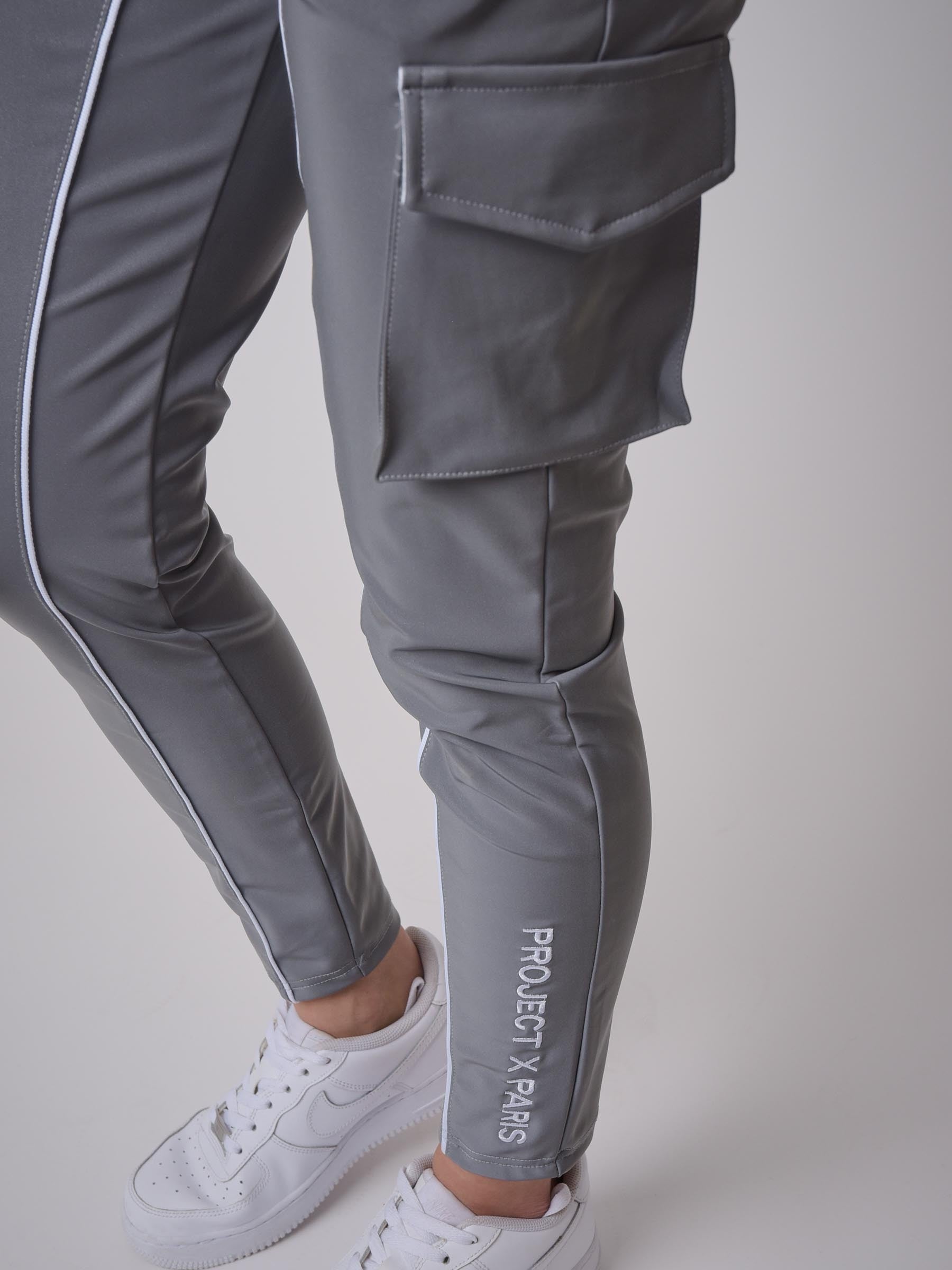 Ensfarget joggebukse med klipsbelte-6
