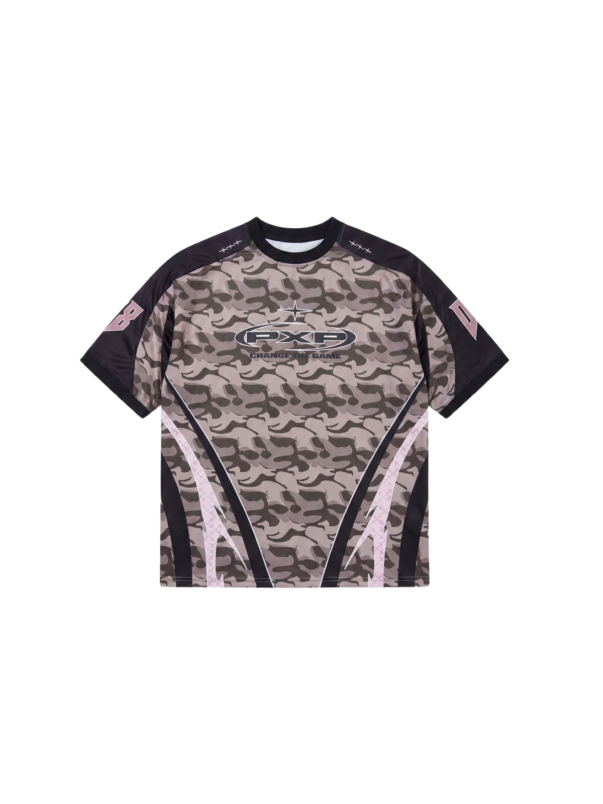 Kurzärmeliges Camouflage-Jersey Braun – 6