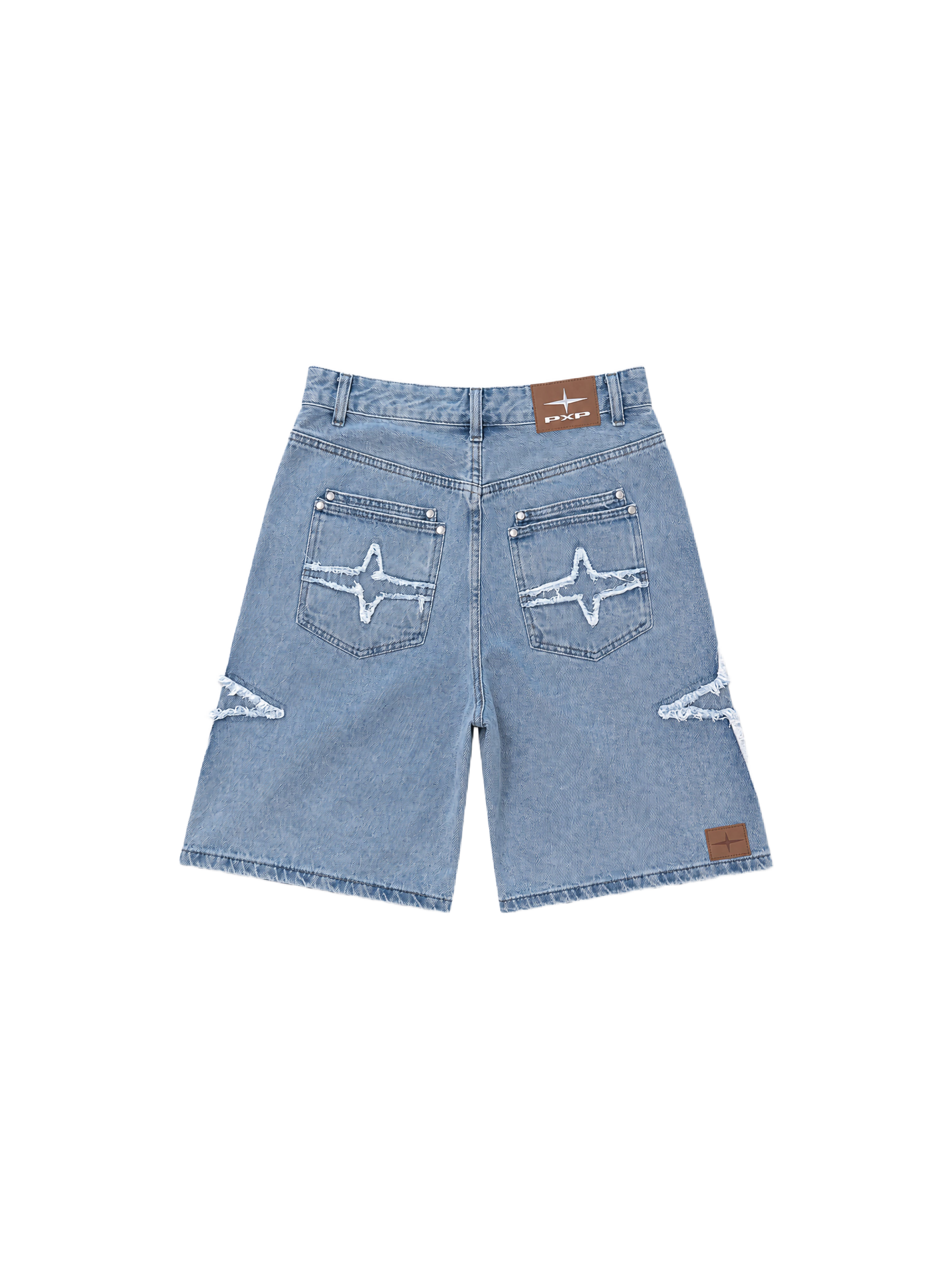 Denim short met rafelige details PXP-2