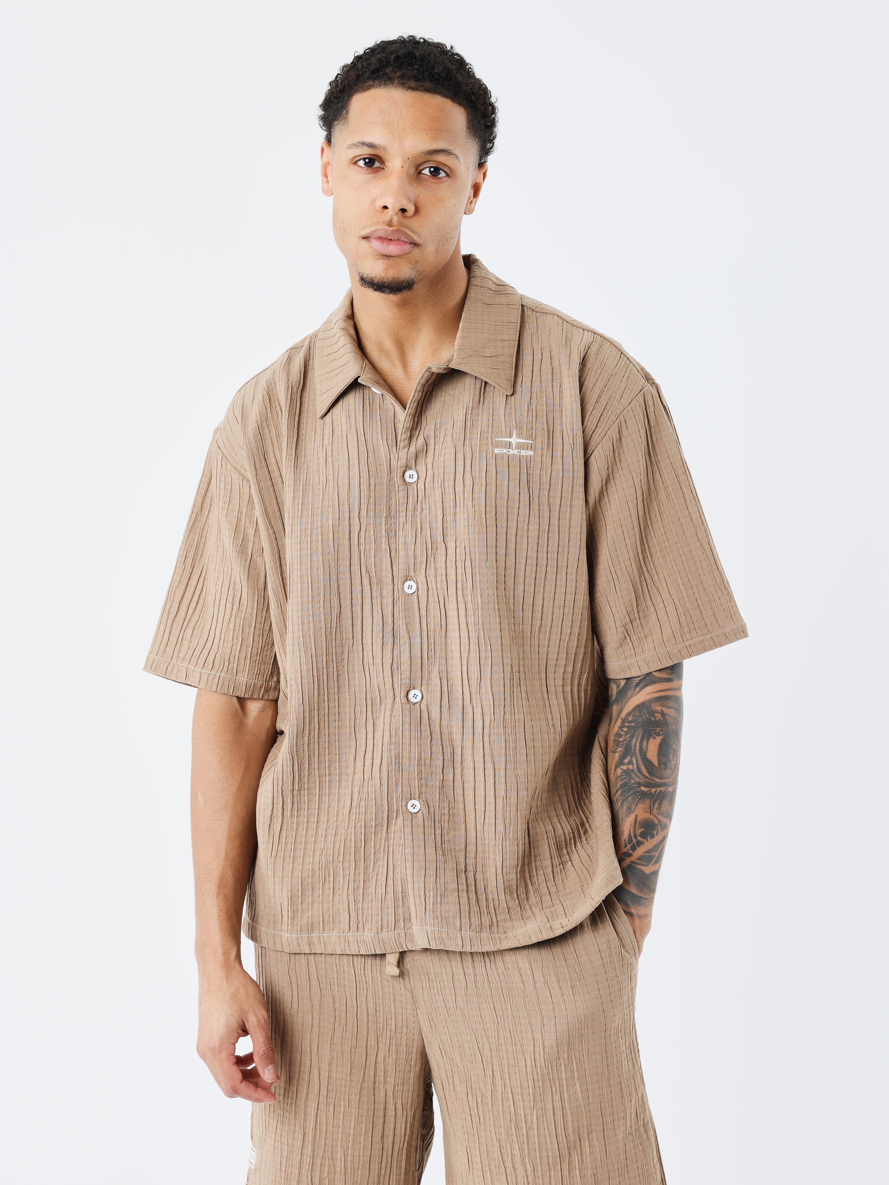 Pleated casual shirt-1