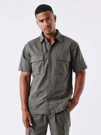 chemise-decontractee-texturee-5348-olive-fonce-modelshot