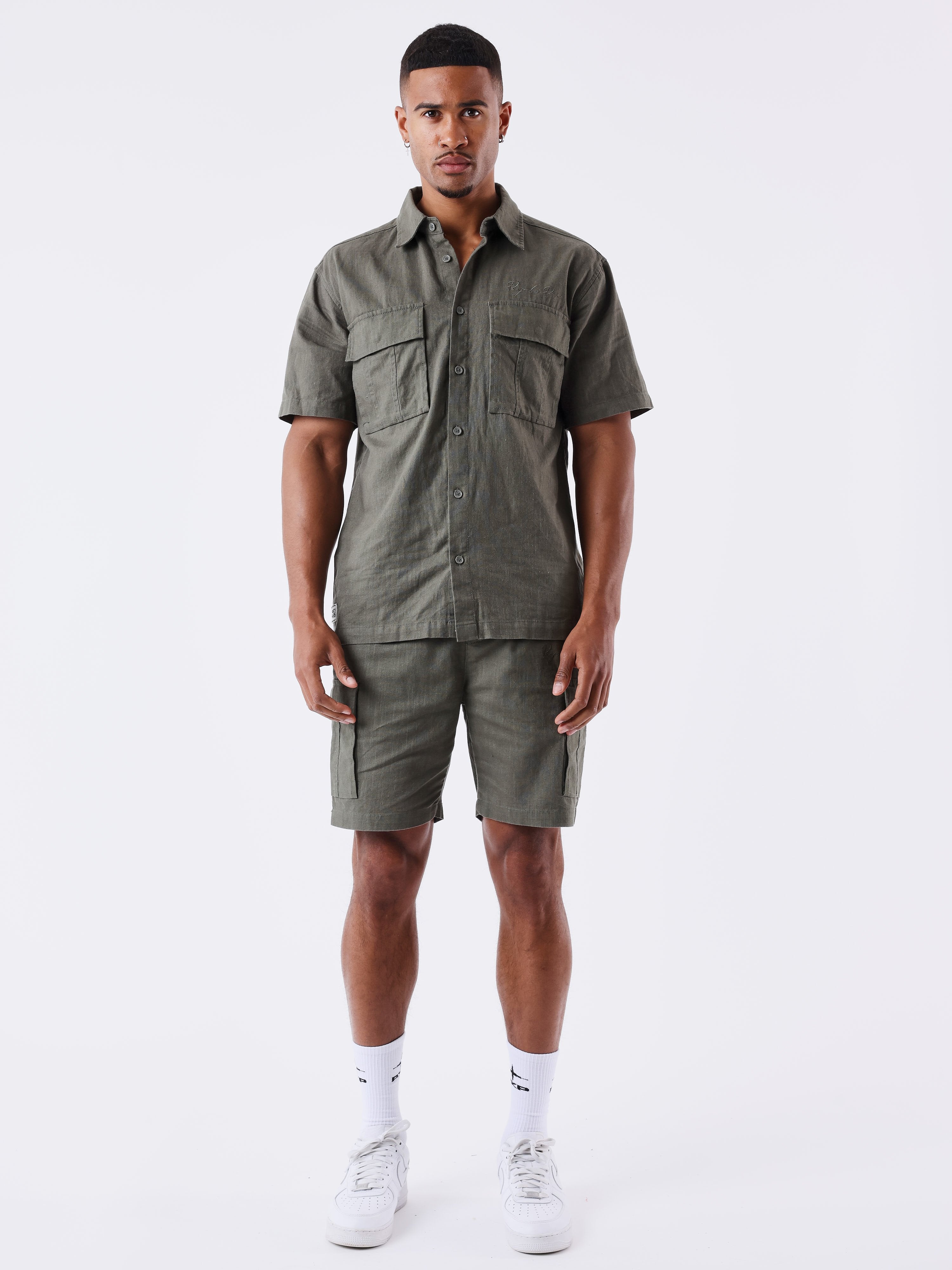 chemise-decontractee-texturee-5348-olive-fonce