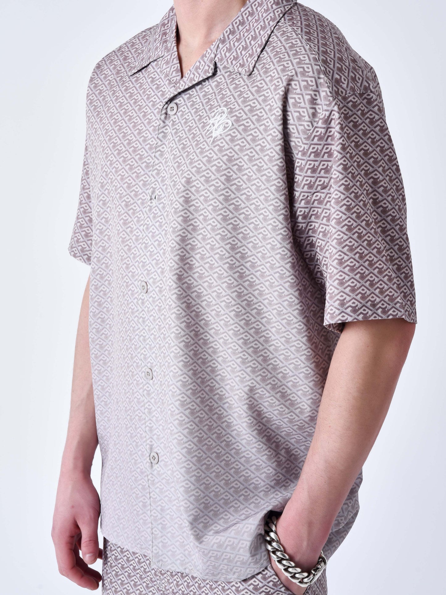 chemise-imprime-graphic-gaze-degrade-taupe
