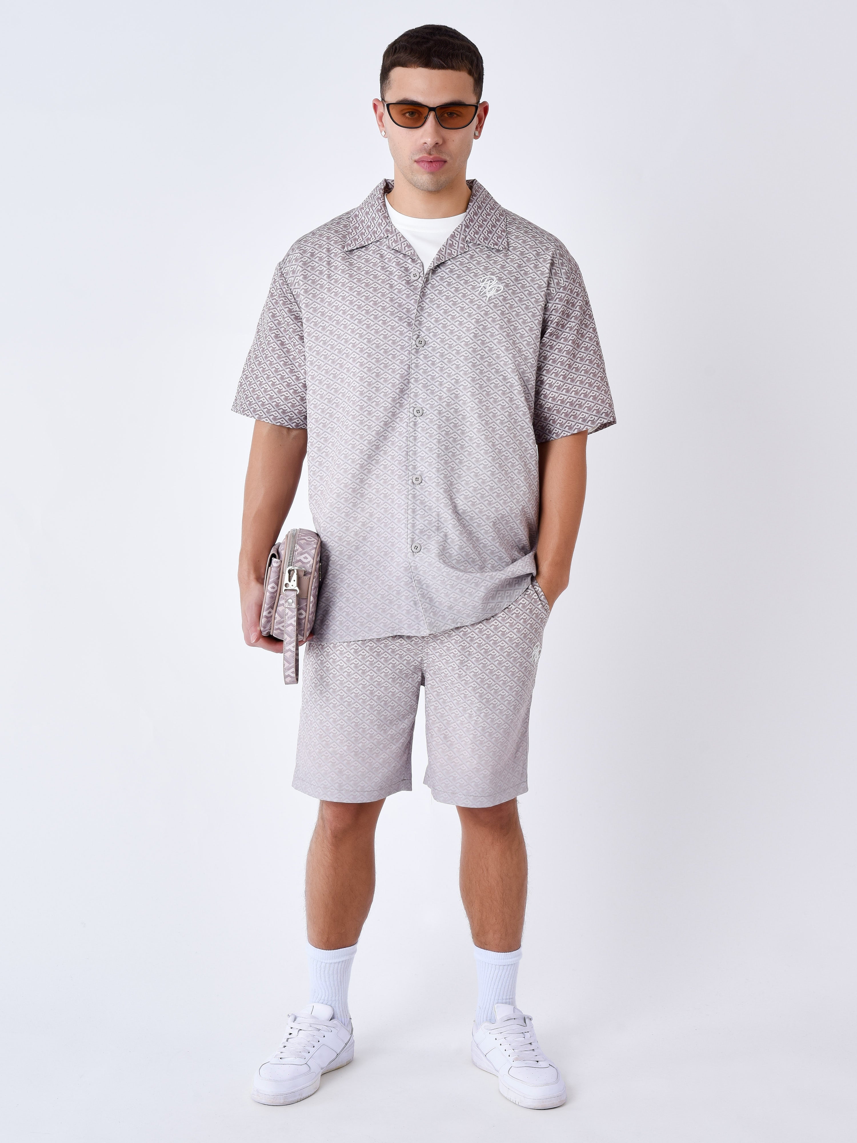 chemise-imprime-graphic-gaze-degrade-taupe