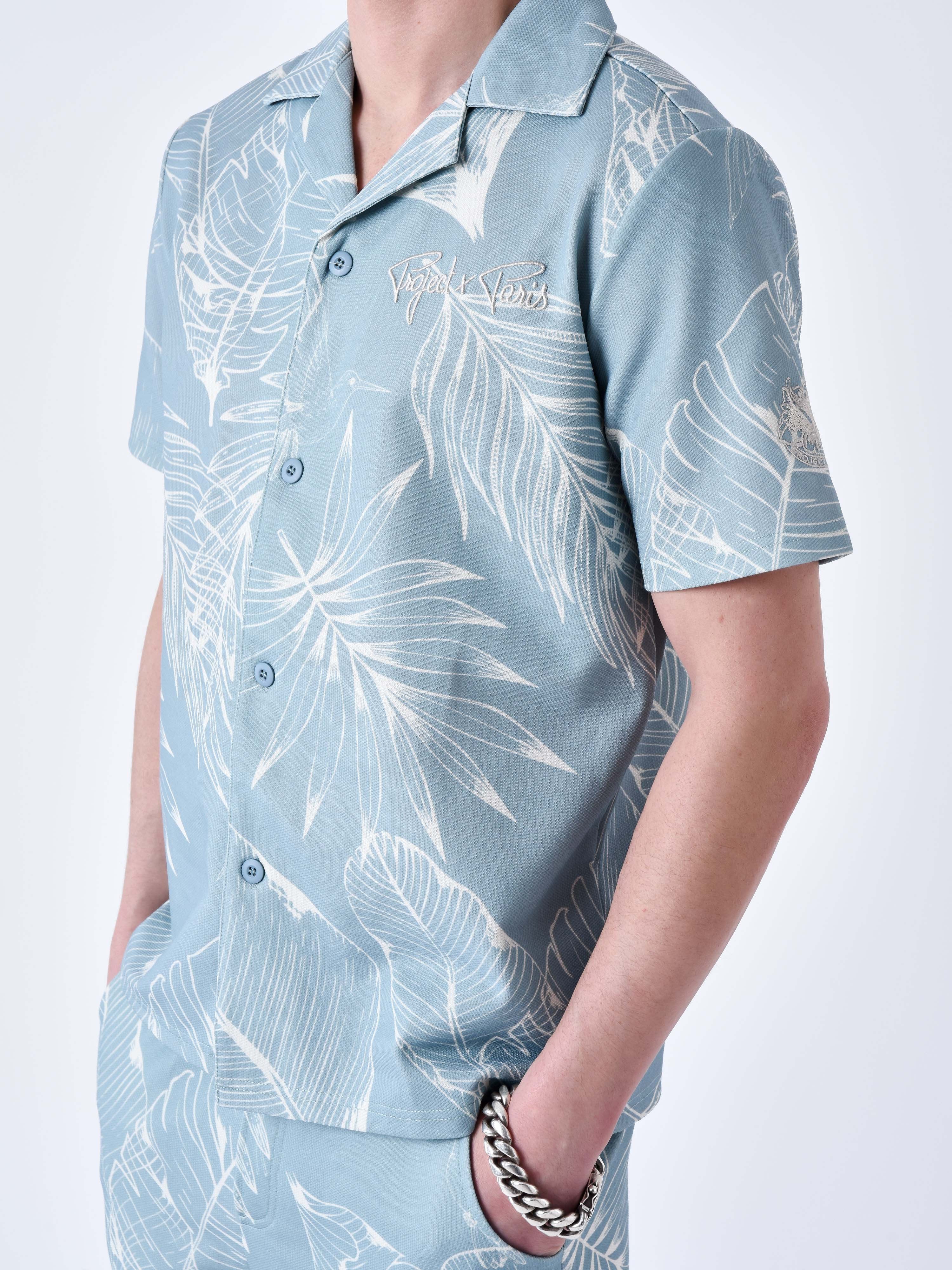 chemise-imprime-luxuriant-bleu-vert