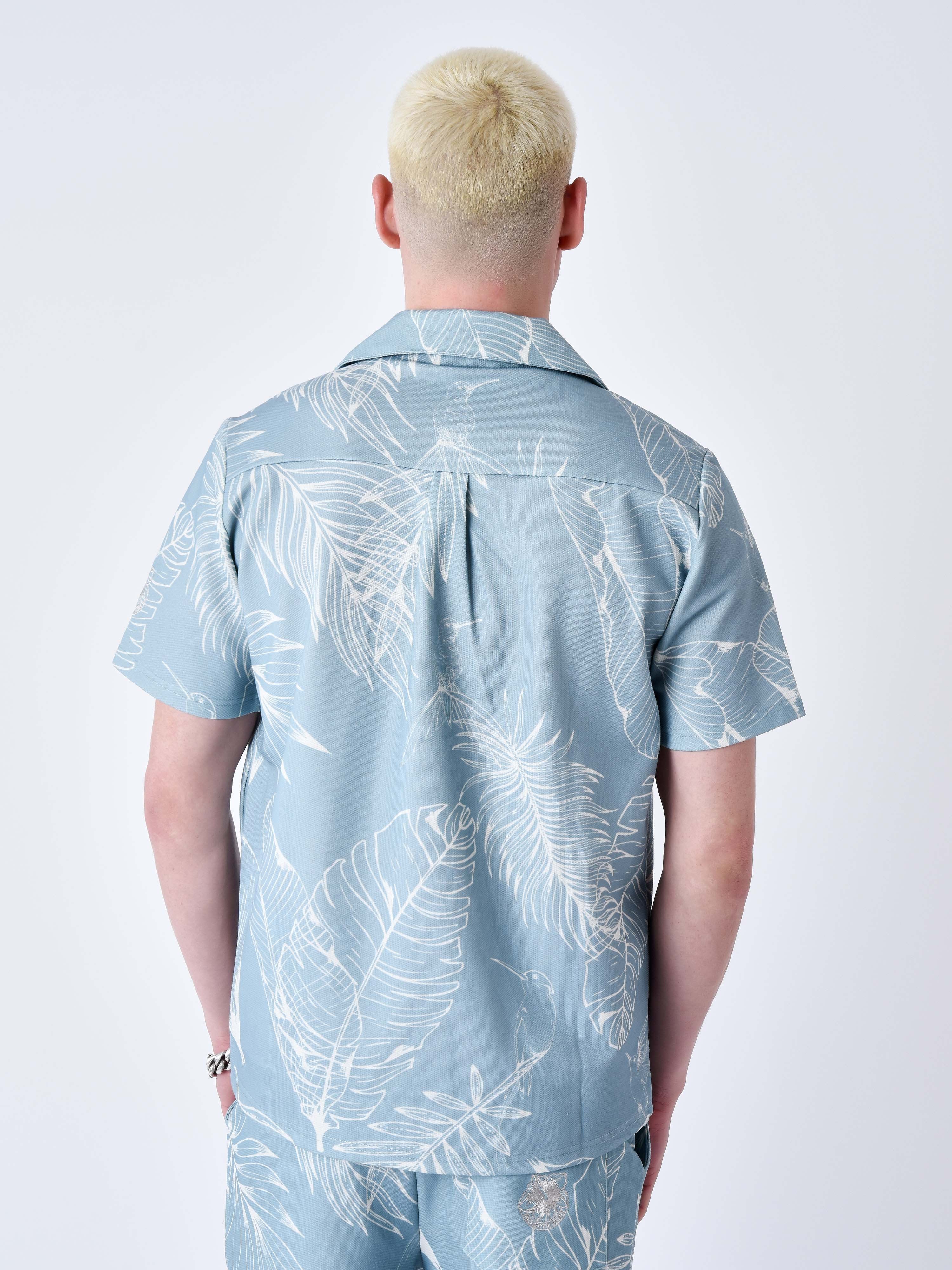 chemise-imprime-luxuriant-bleu-vert