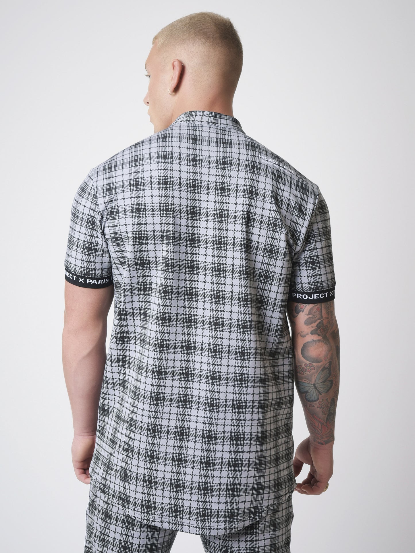 chemise-manches-courtes-elstiquees-a-carreaux-2010133-noir-modelshot