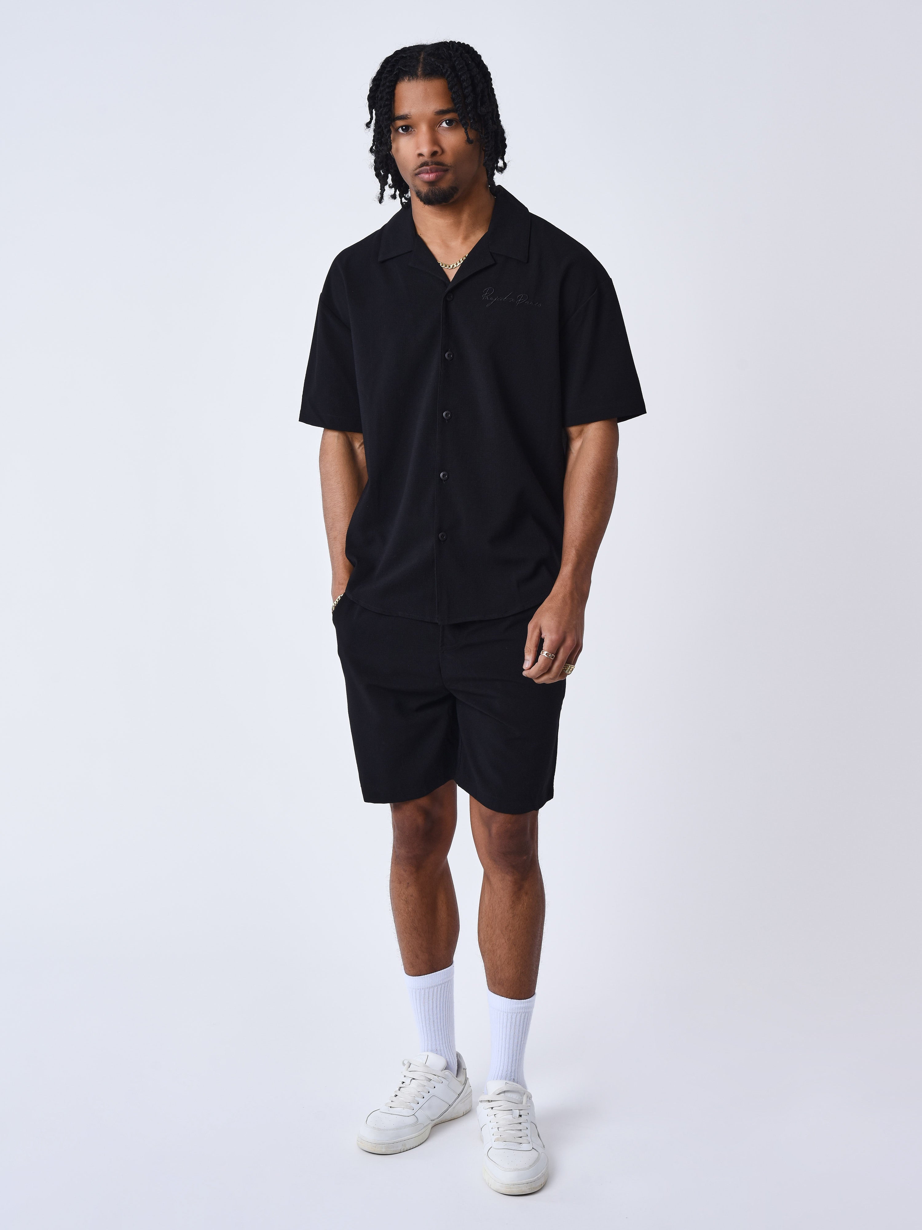 chemise-texture-brode-noir