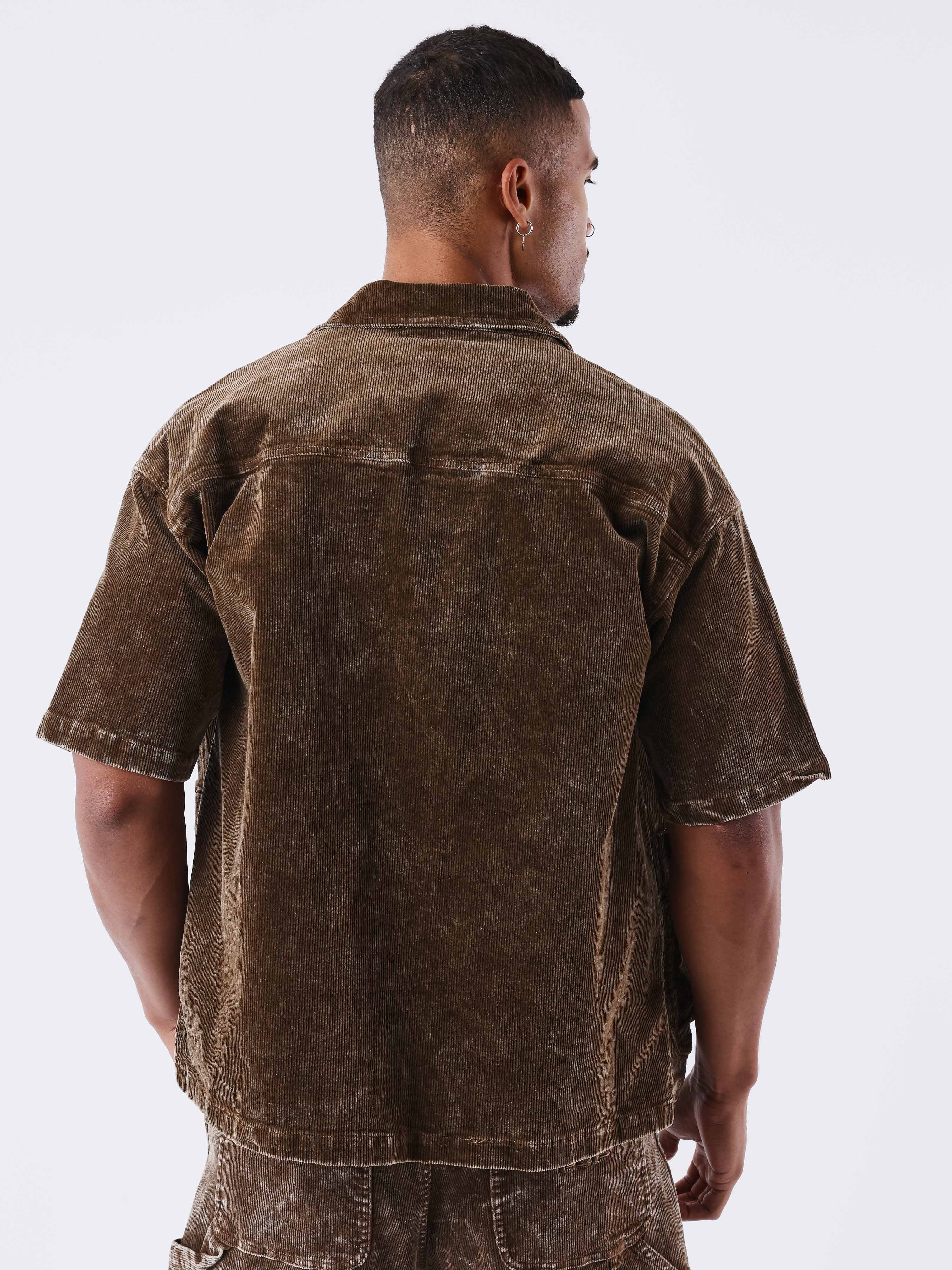 Camisa de veludo cotelê-2