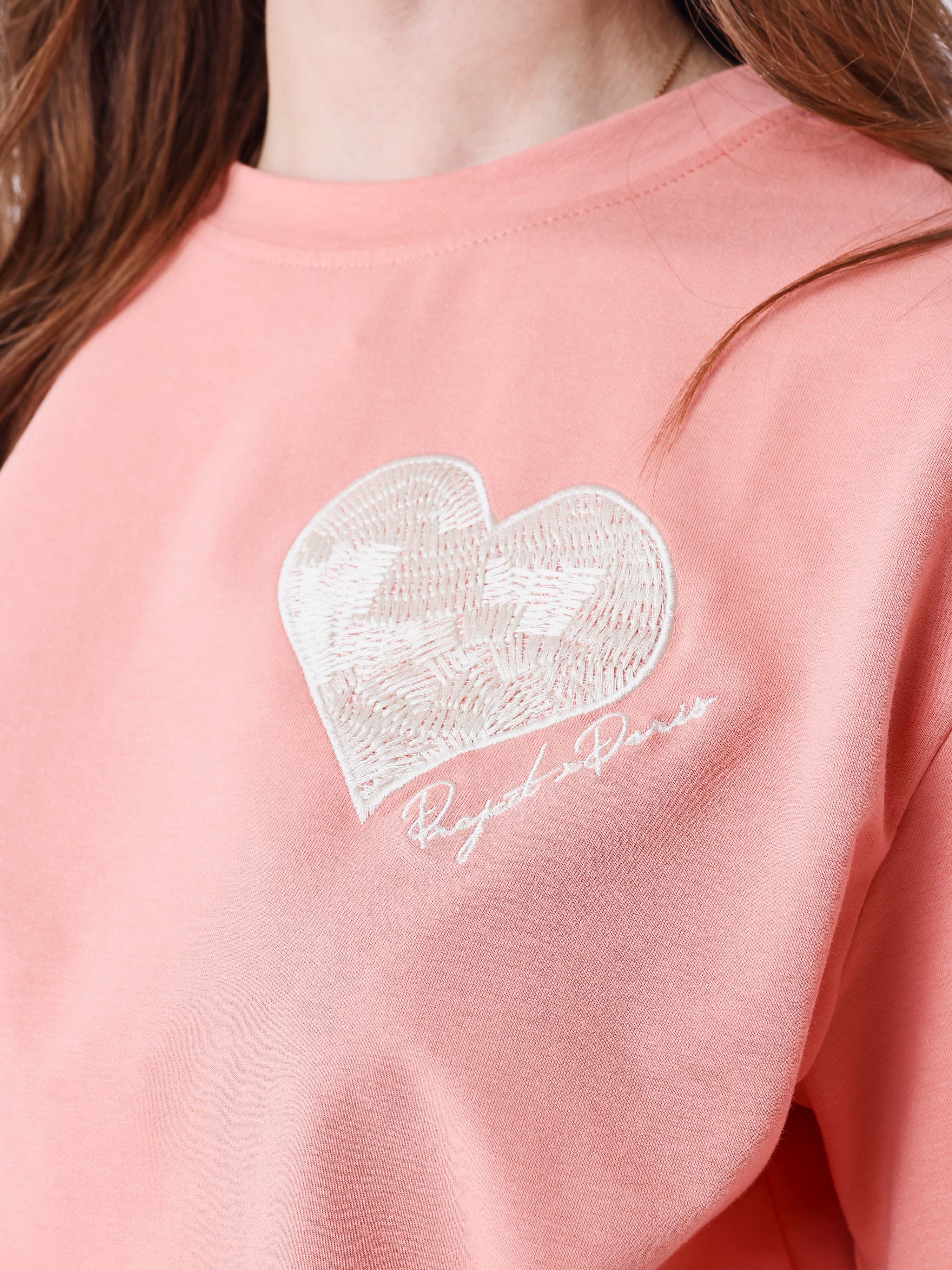 Crop top tee wicker heart-3