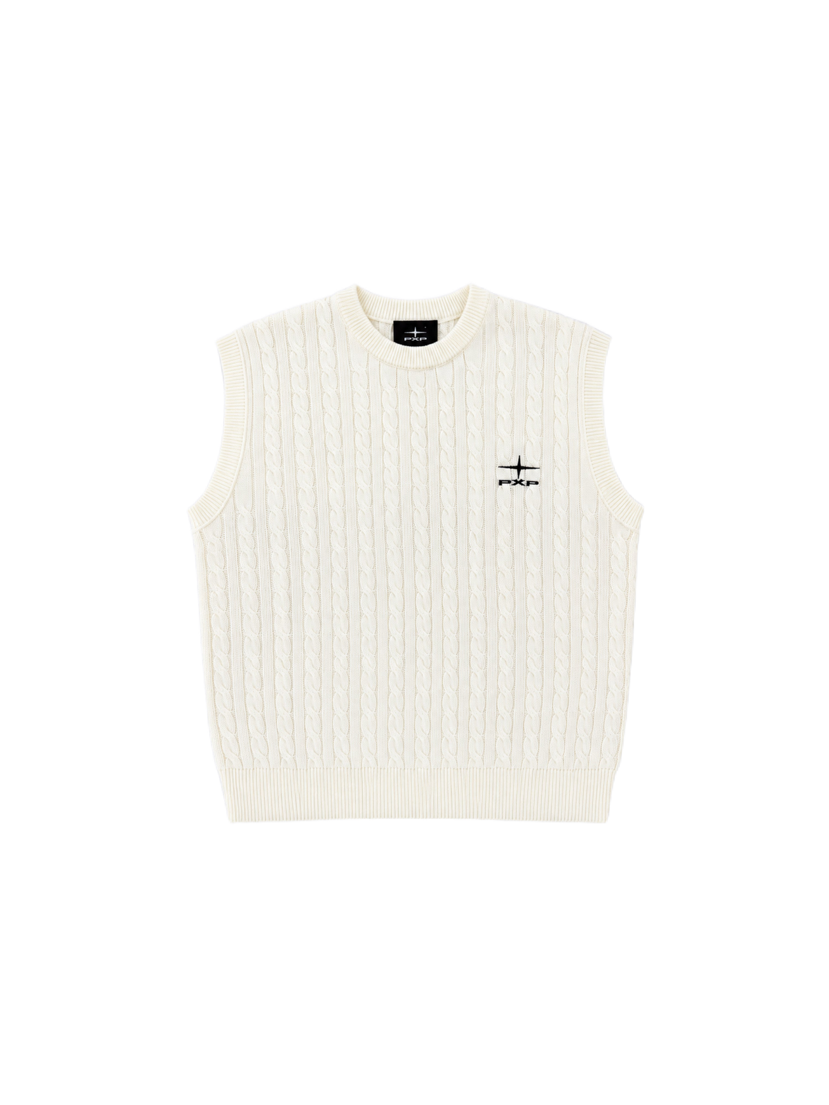Pull sans manches Cable Blanc – 1