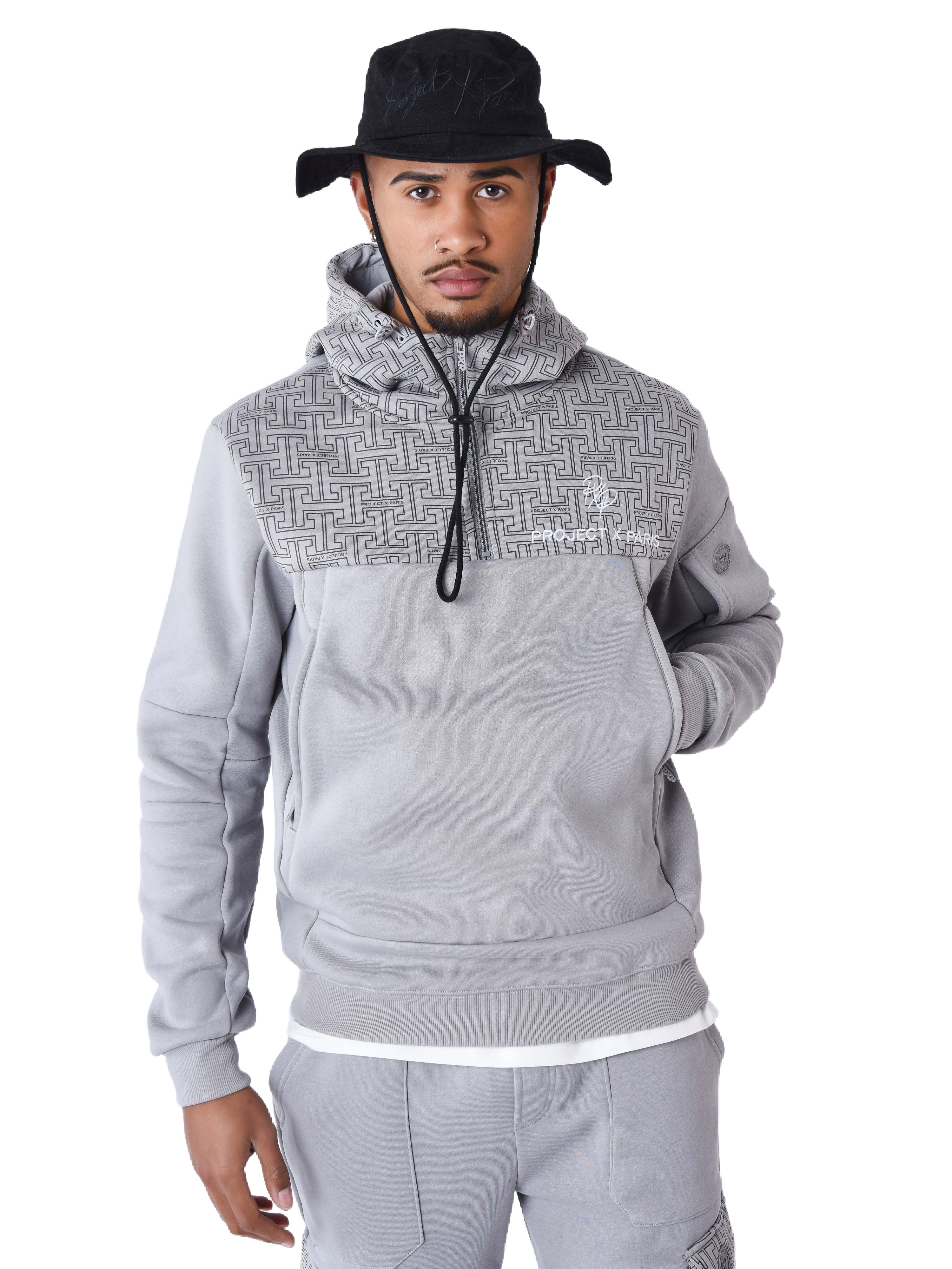 Monogramm-Print Kapuzenpullover-1