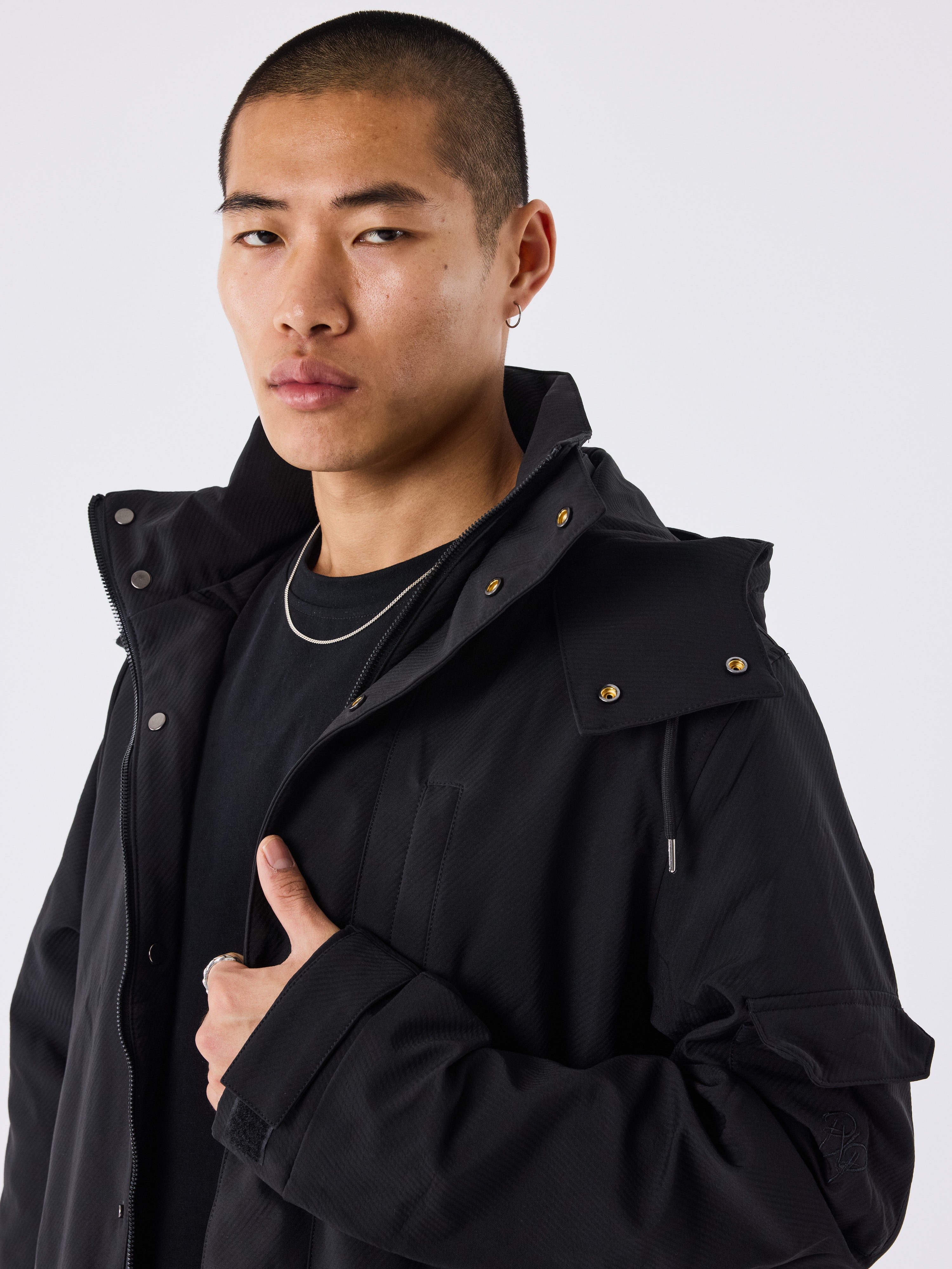 Long padded jacket with pockets-4