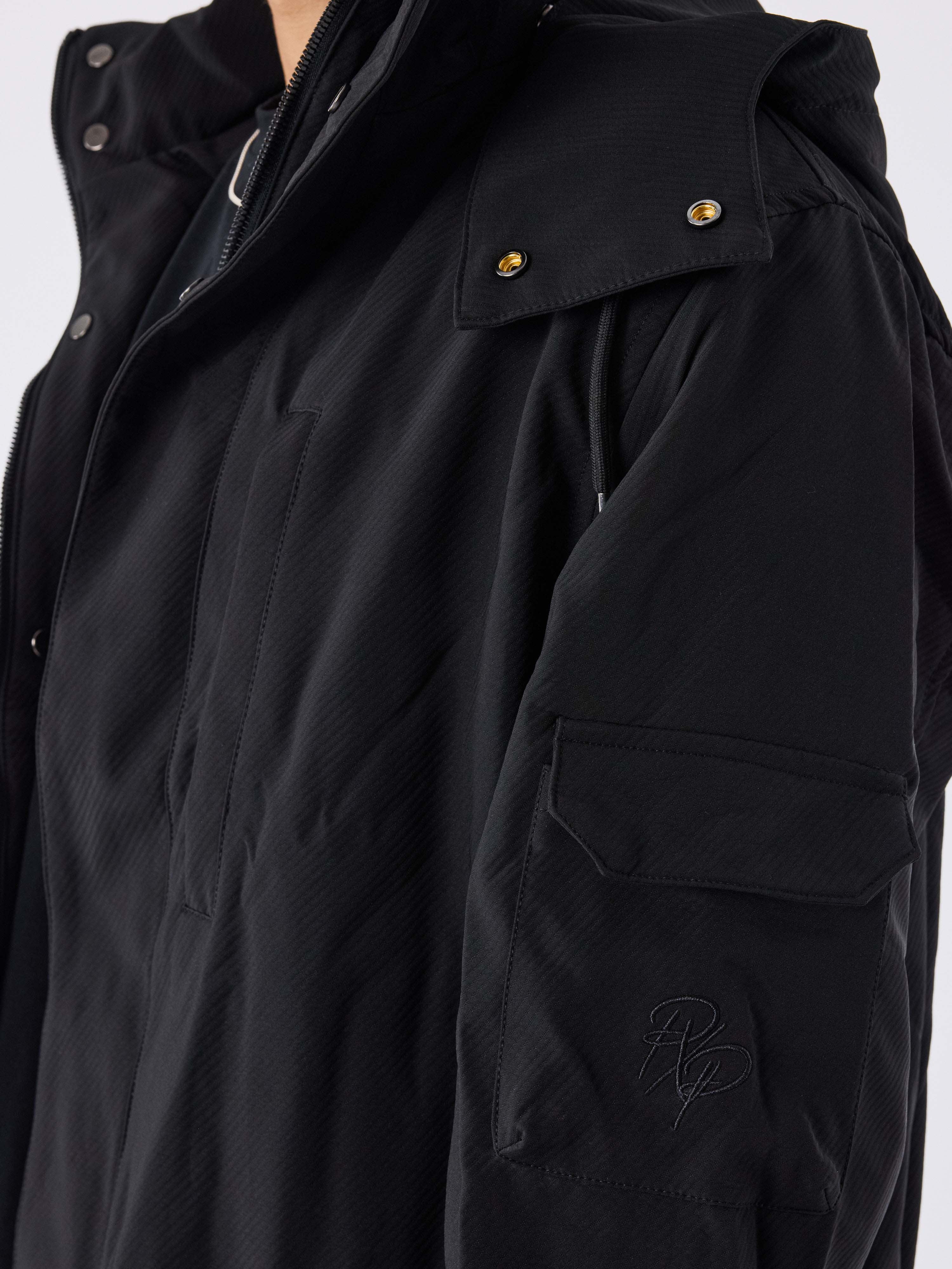 Long padded jacket with pockets-5
