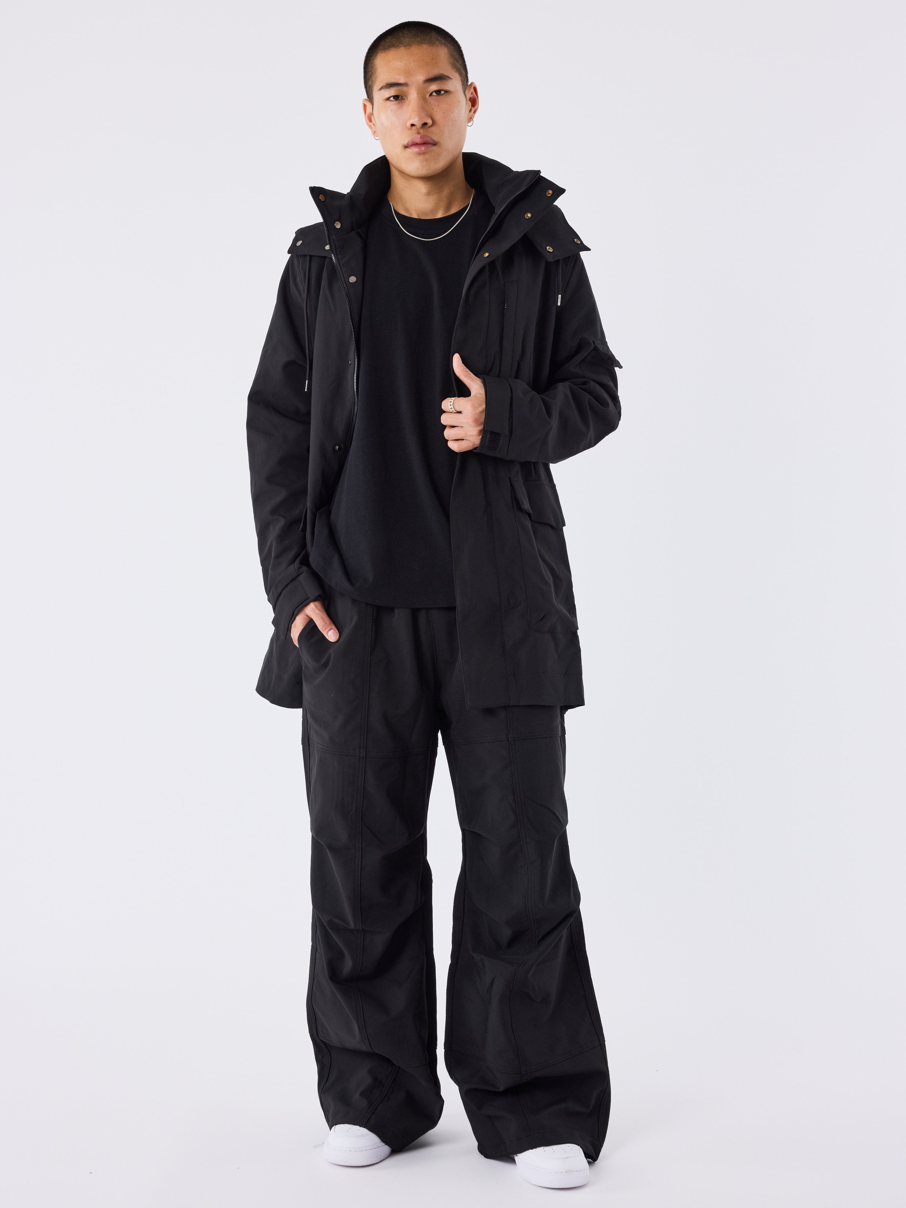 Long padded jacket with pockets-2