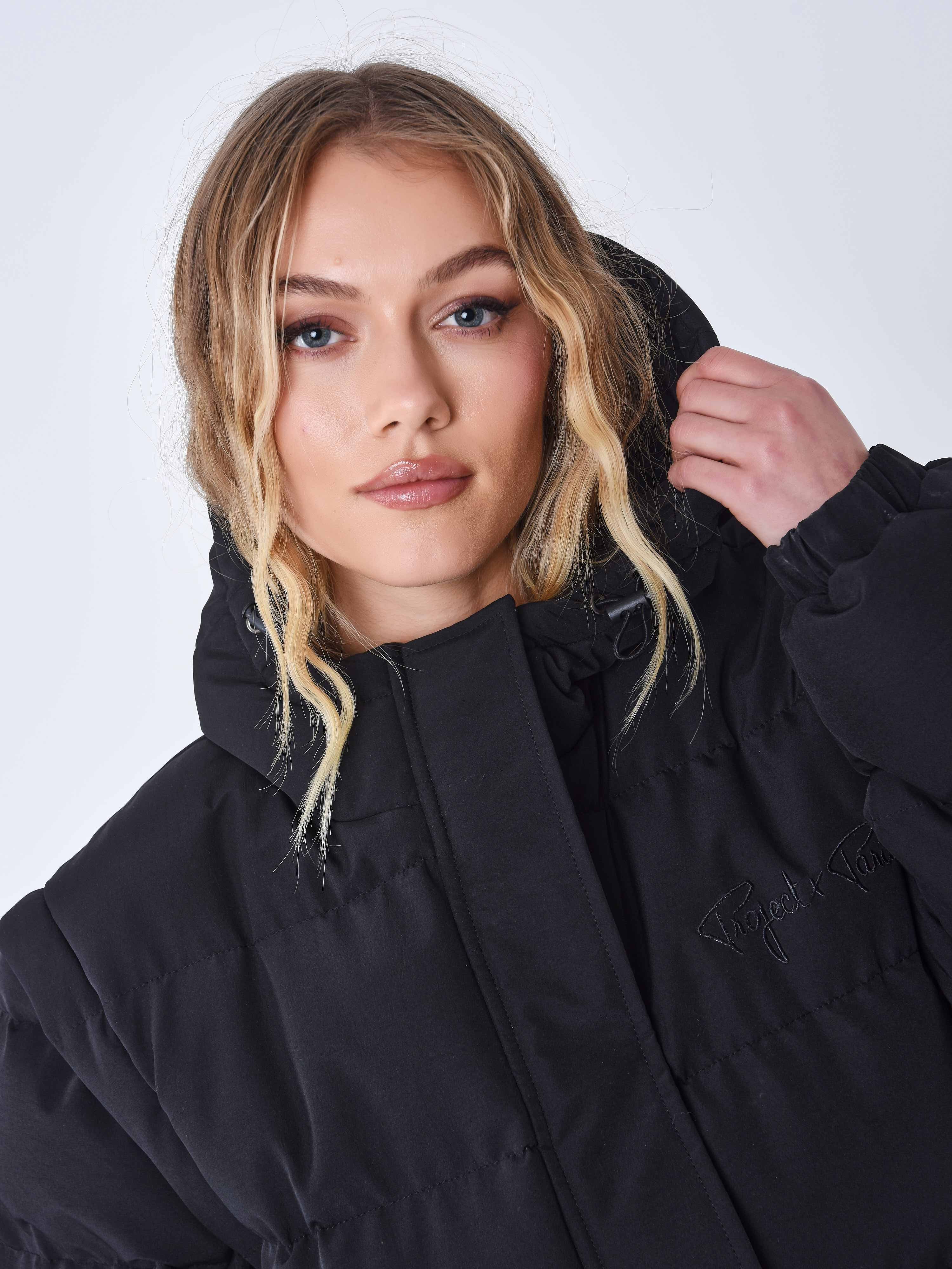 Long quilted puffer jacket with removable sleeves-3