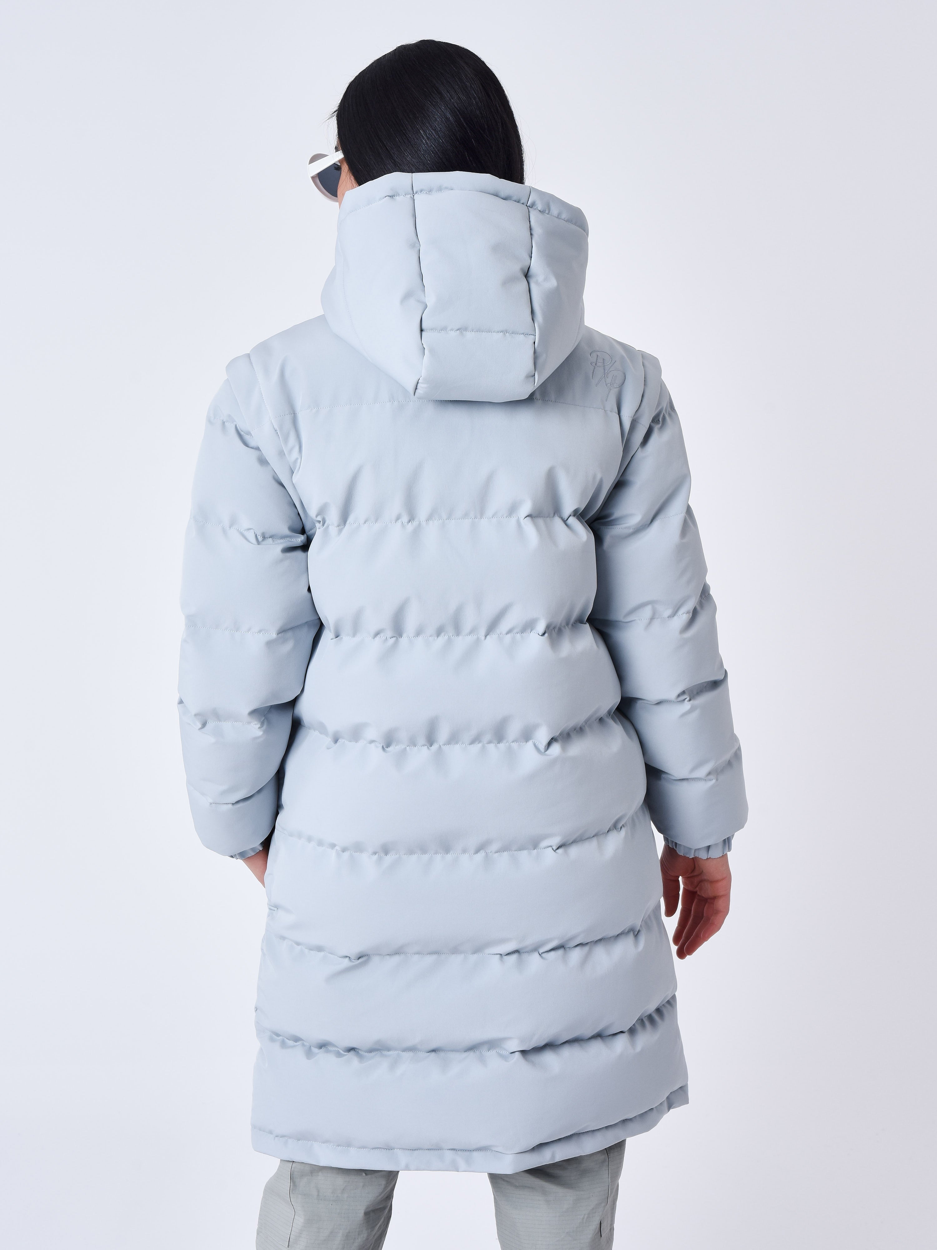Long quilted puffer jacket with removable sleeves-2