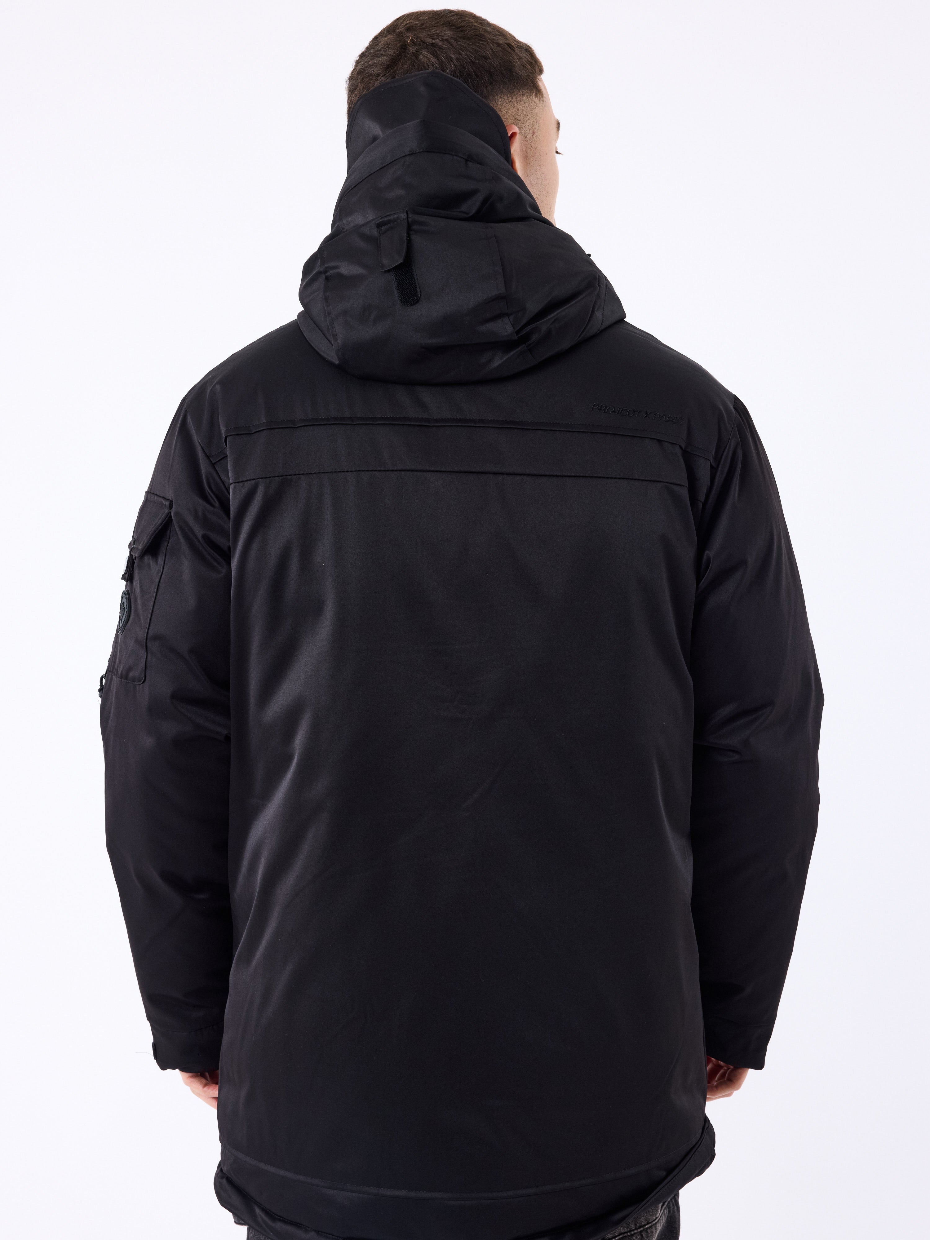Long multi-pocket down jacket-2