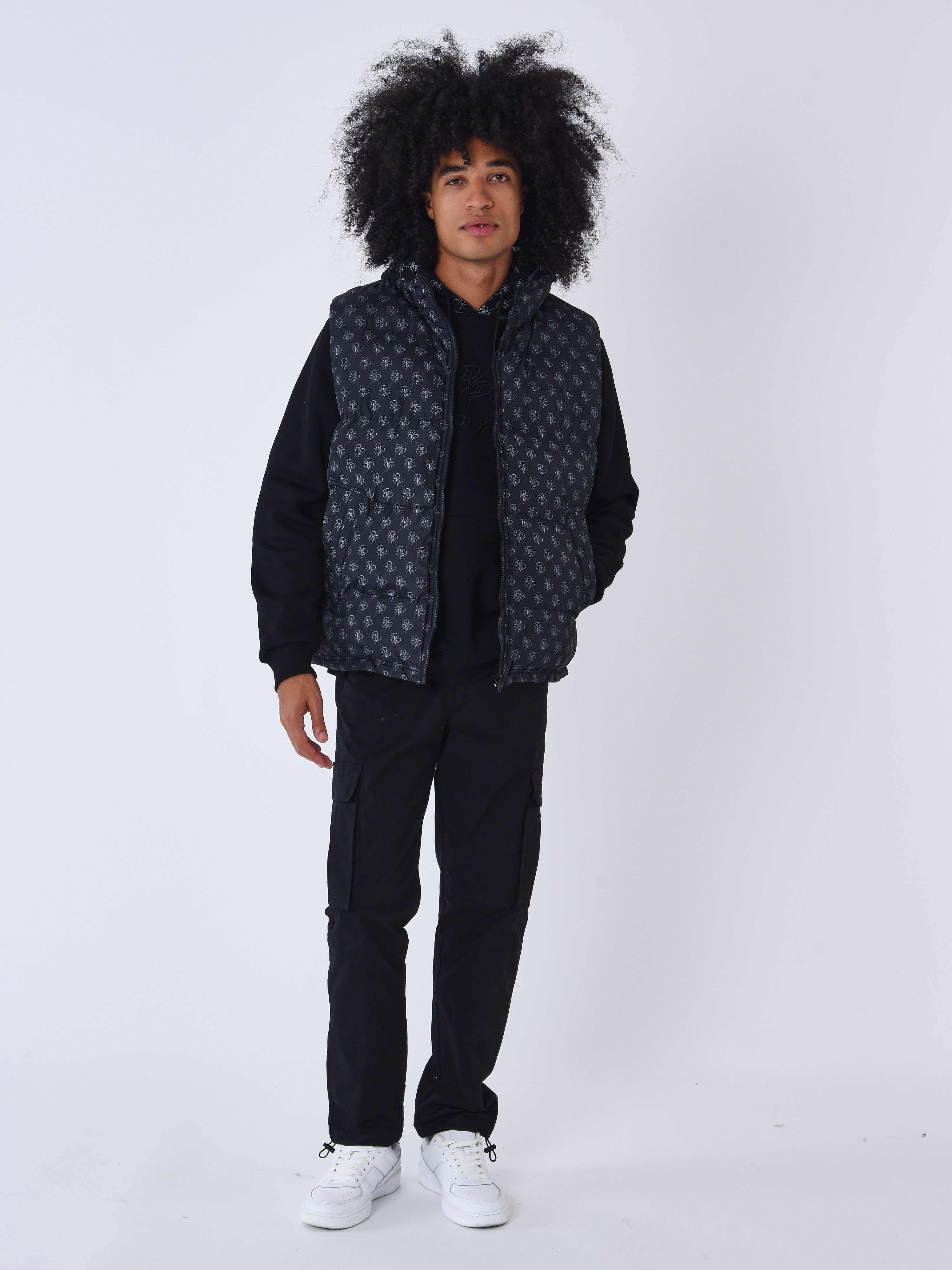 Doudoune sans manches all over monogramme – PXP