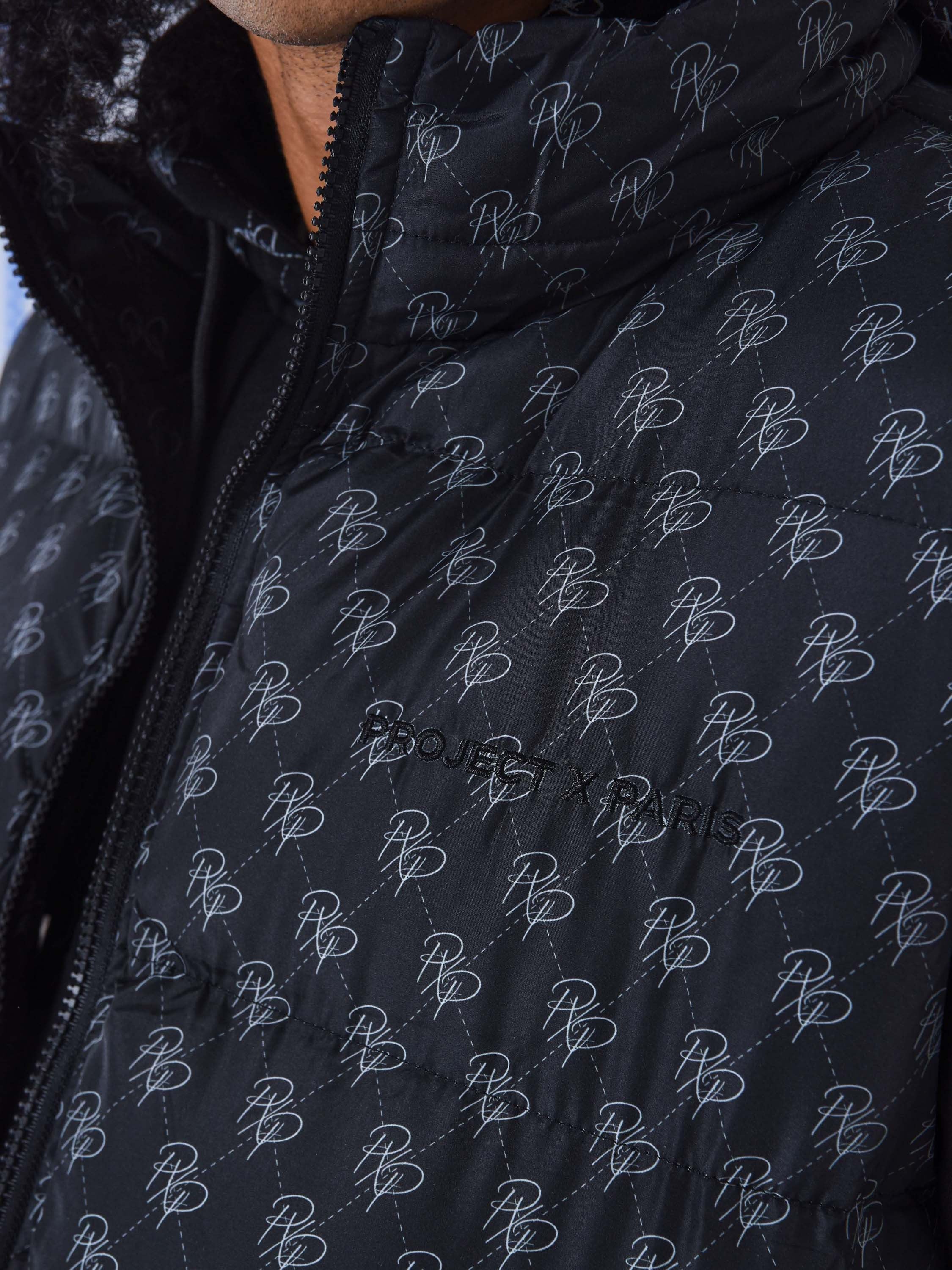 Doudoune sans manches all over monogramme-5