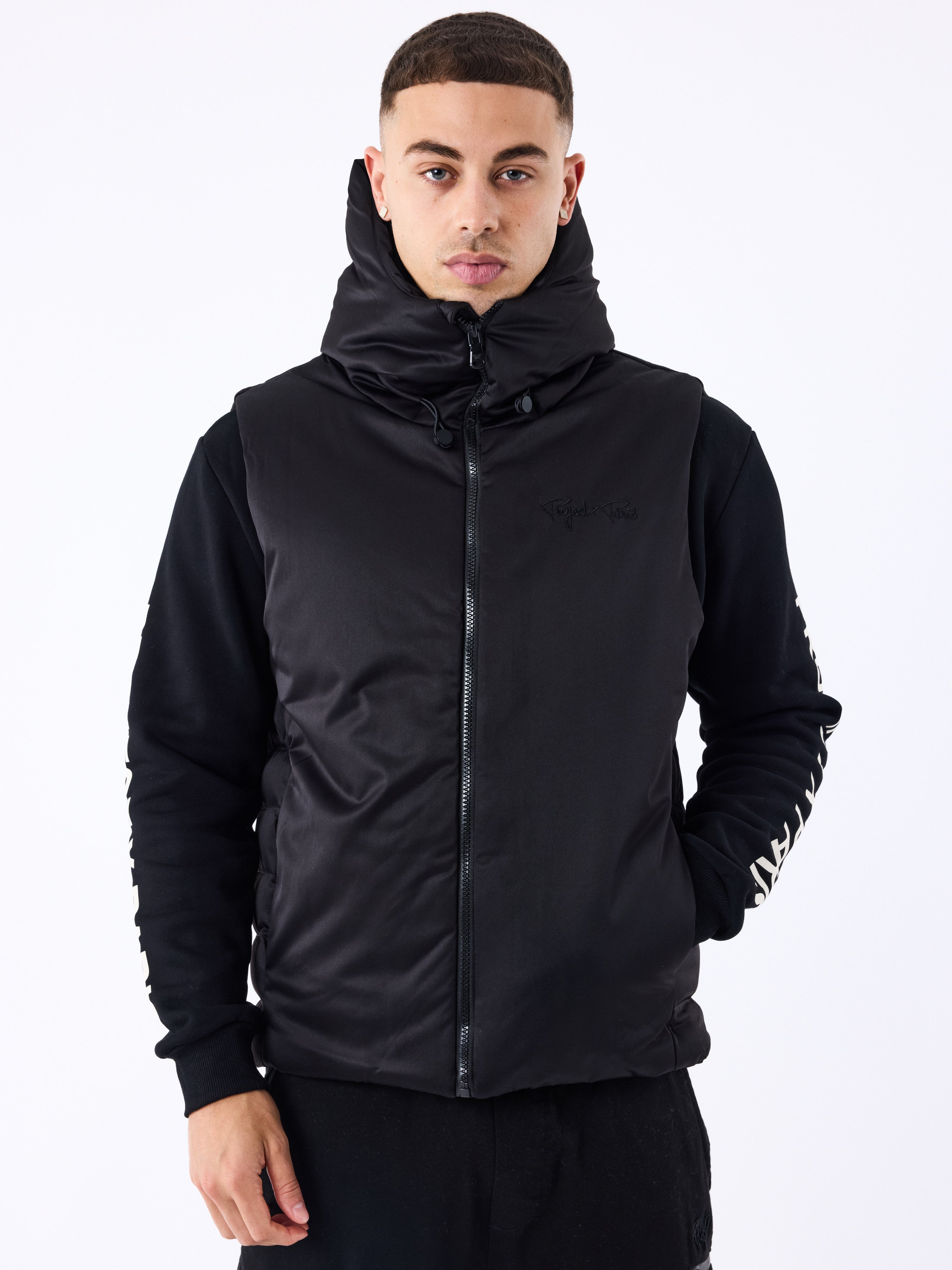 Oversize ärmellose Daunenjacke-1