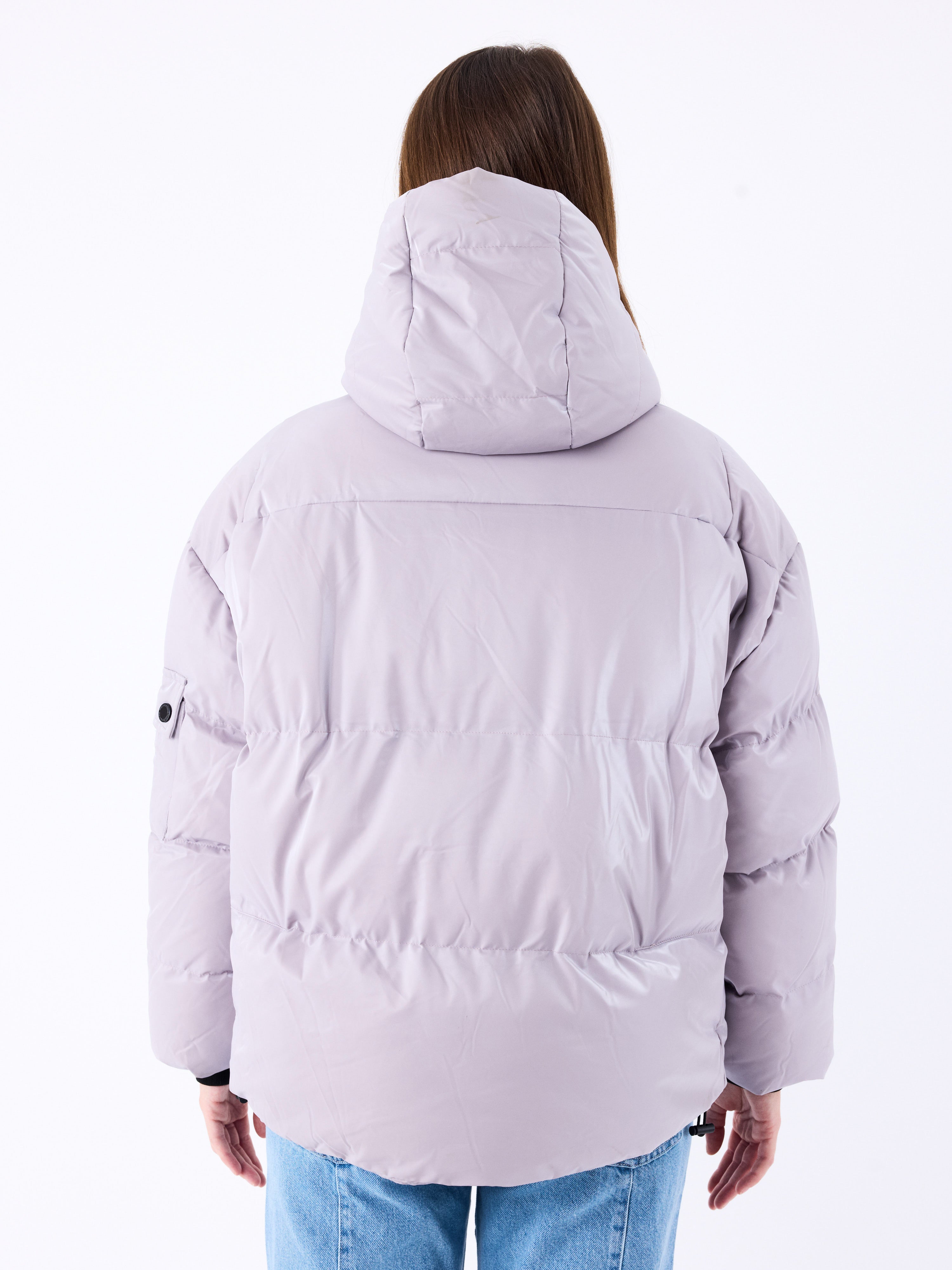 Ultra shiny hooded puffer jacket-2