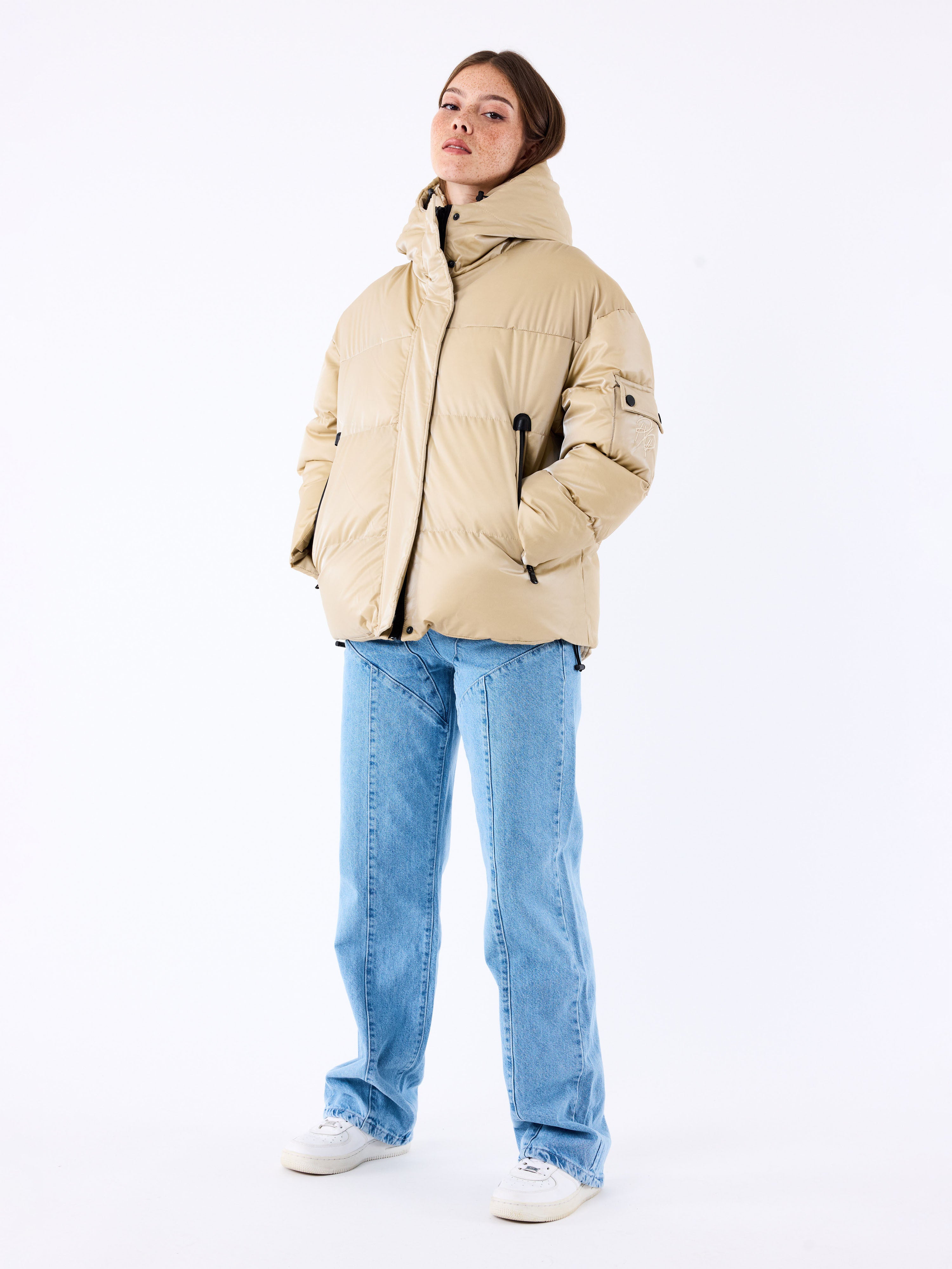 Ultra shiny hooded puffer jacket-3