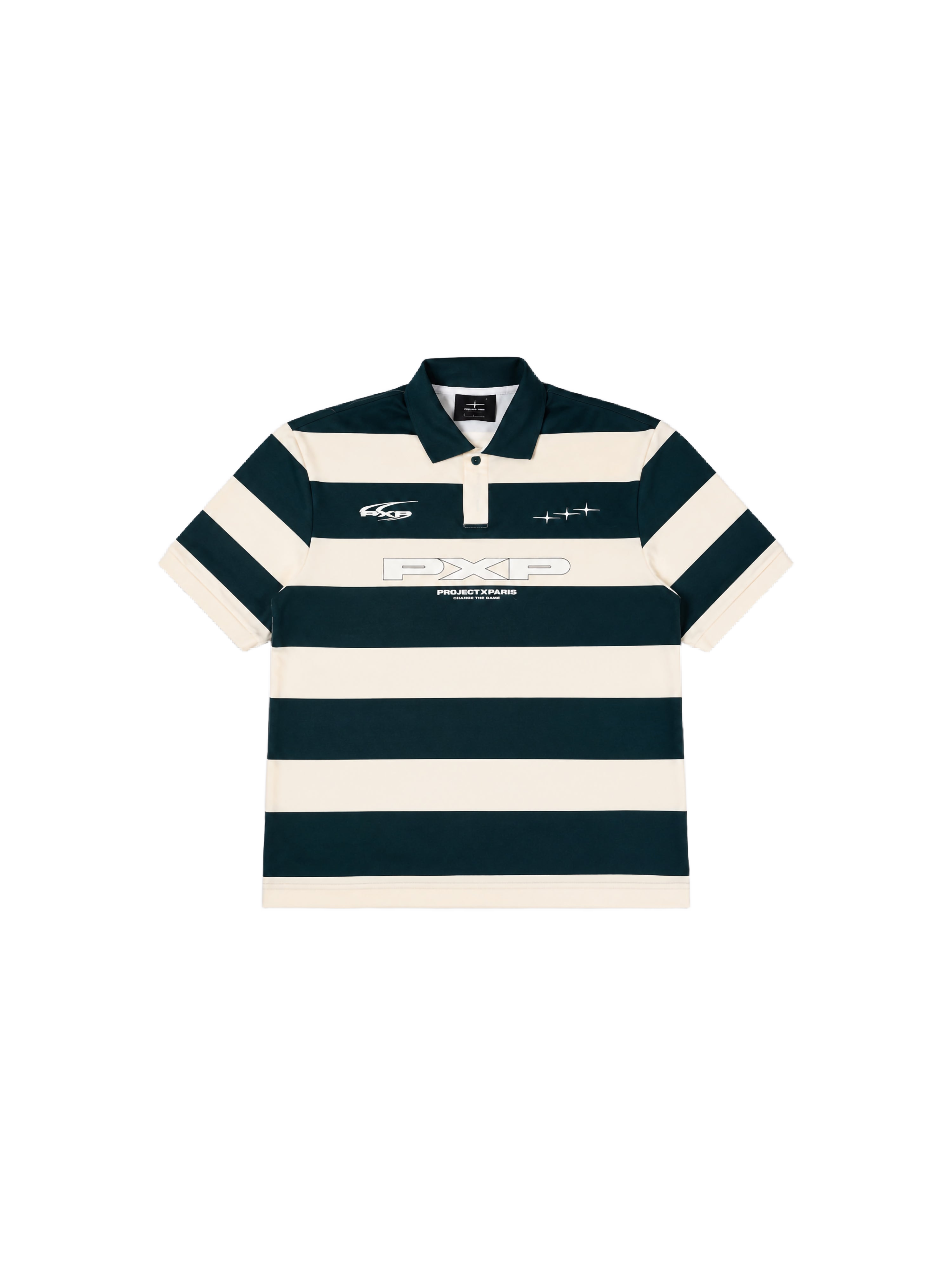 Stripet polo med logo-1
