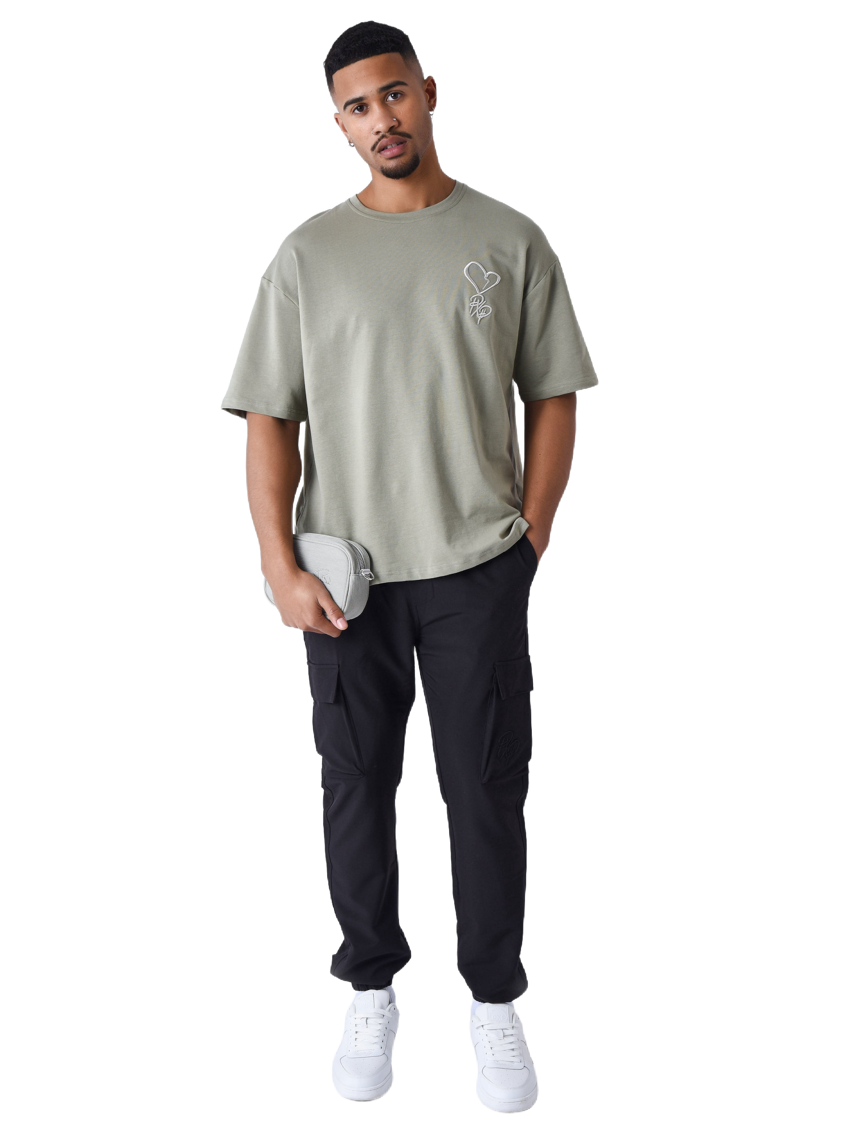 Street geborduurd hart T-shirt-6