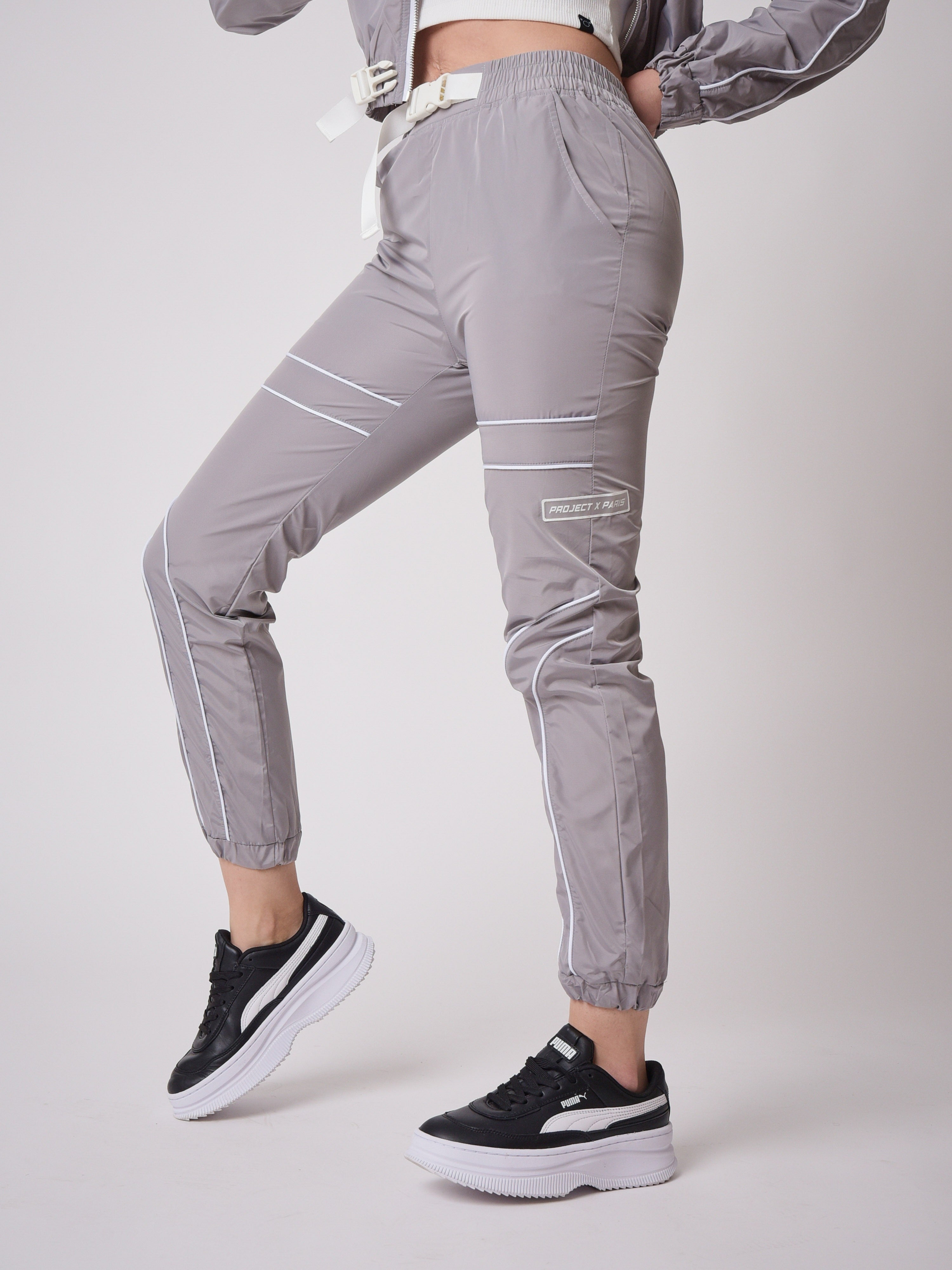 Pantaloni da jogging basic con piping-2