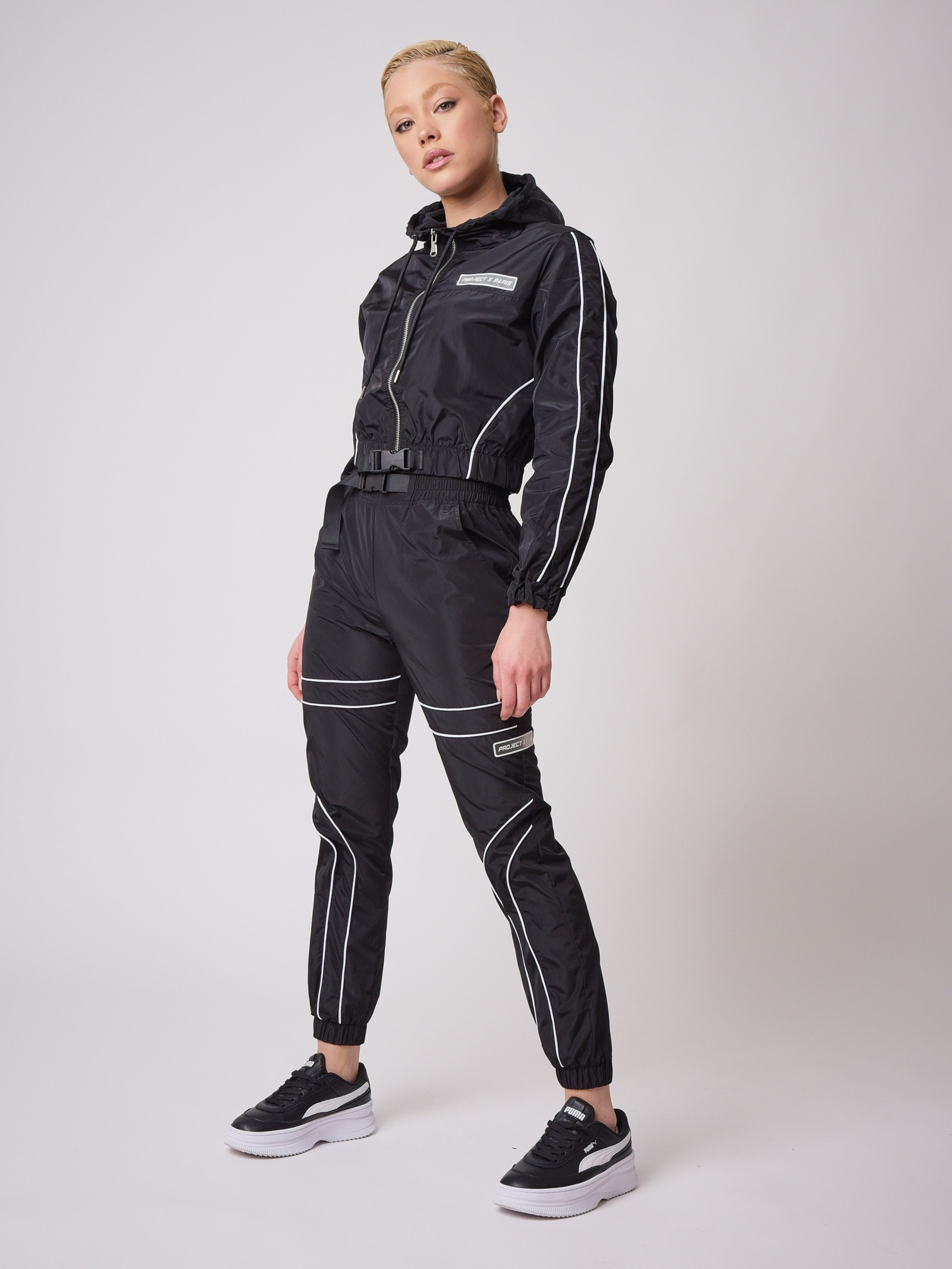 Pantaloni de trening basic cu piping-2