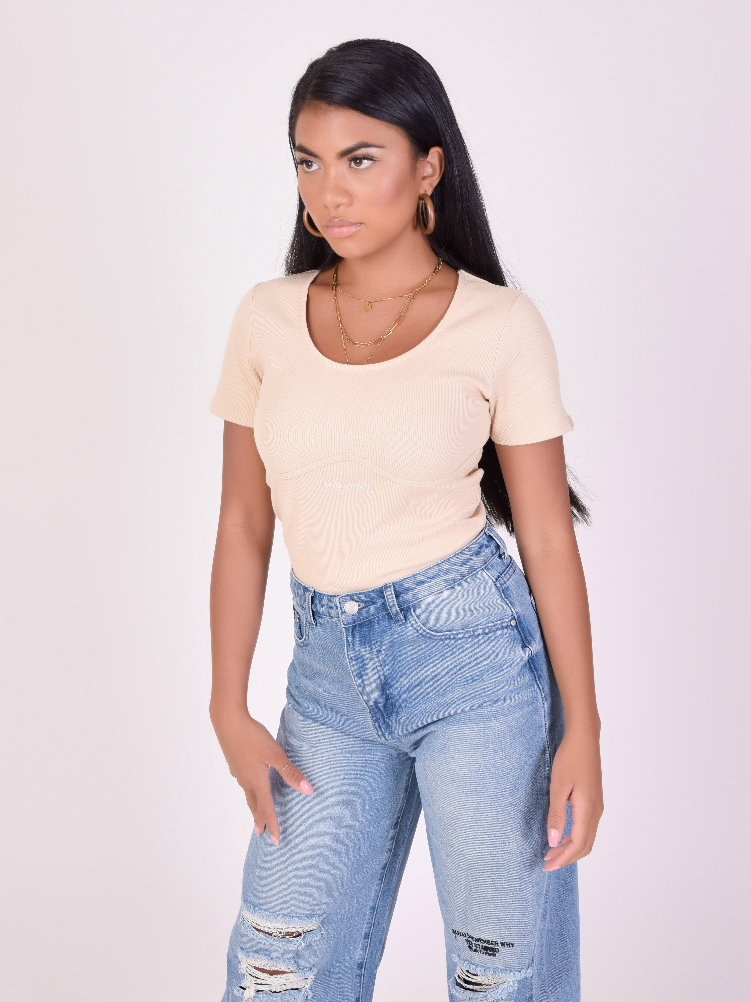 Camiseta ajustada con logo-1