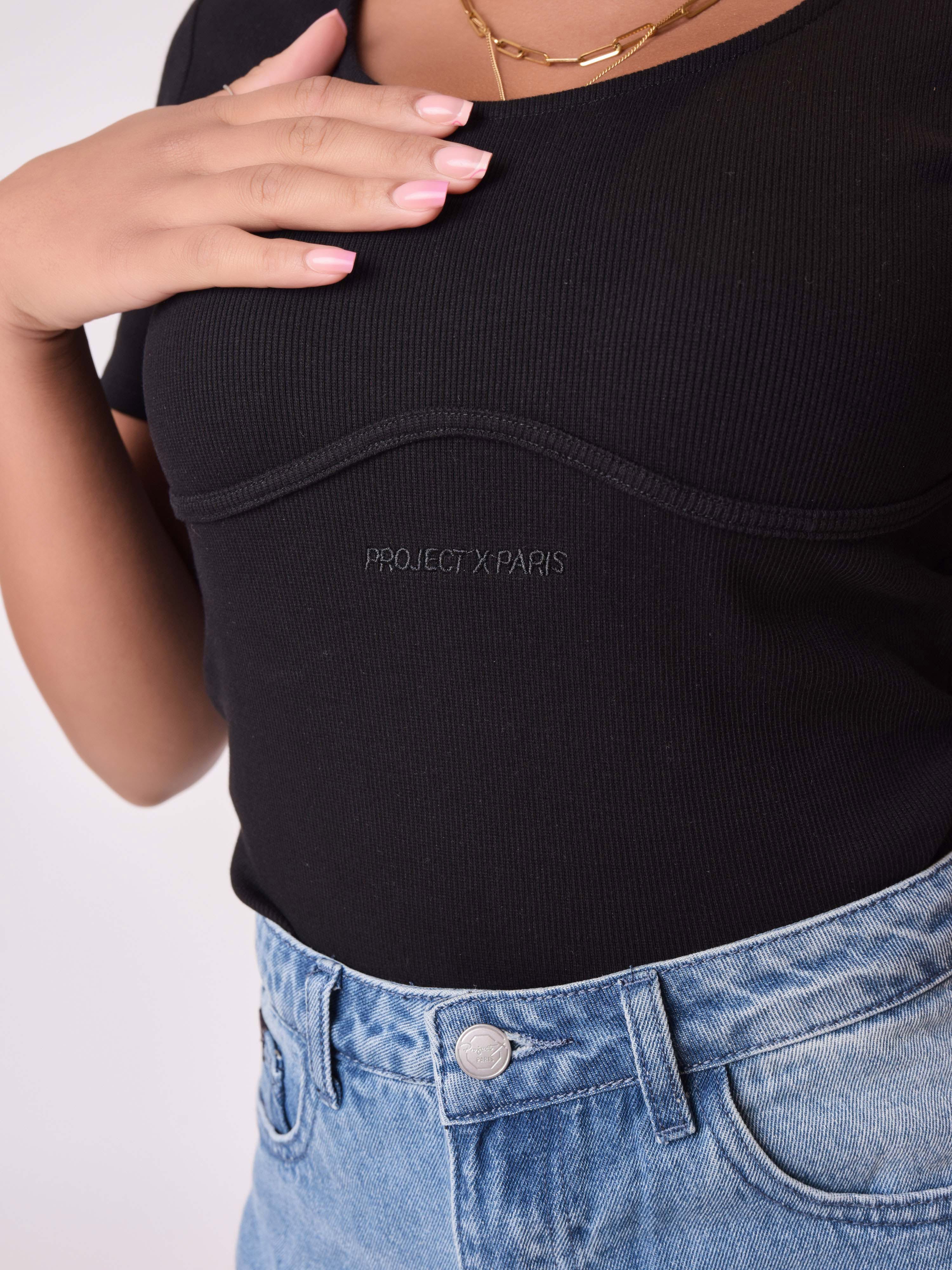 Getailleerd T-shirt met logo-6