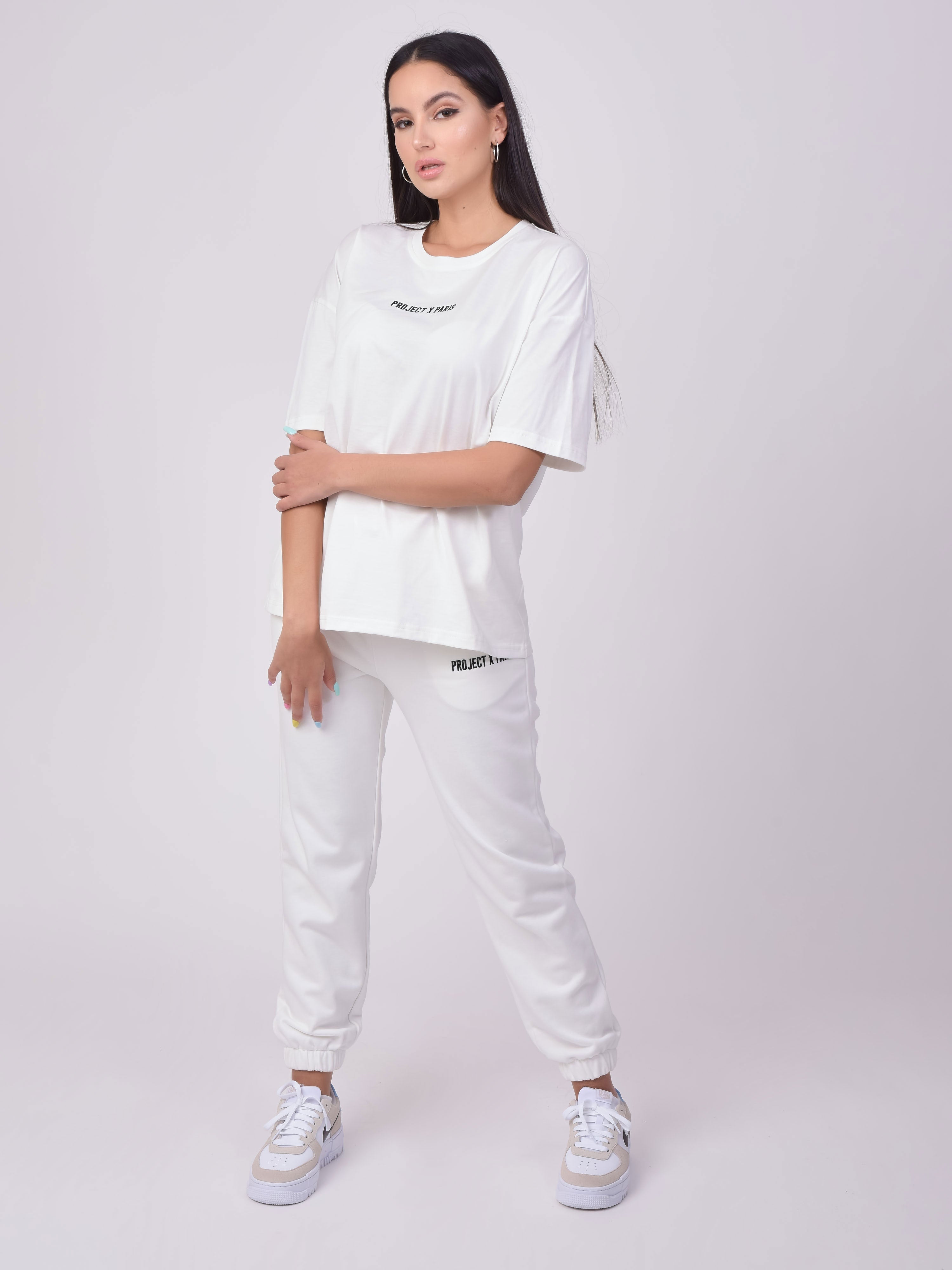 Basic joggingbroek met logo borduurwerk-2