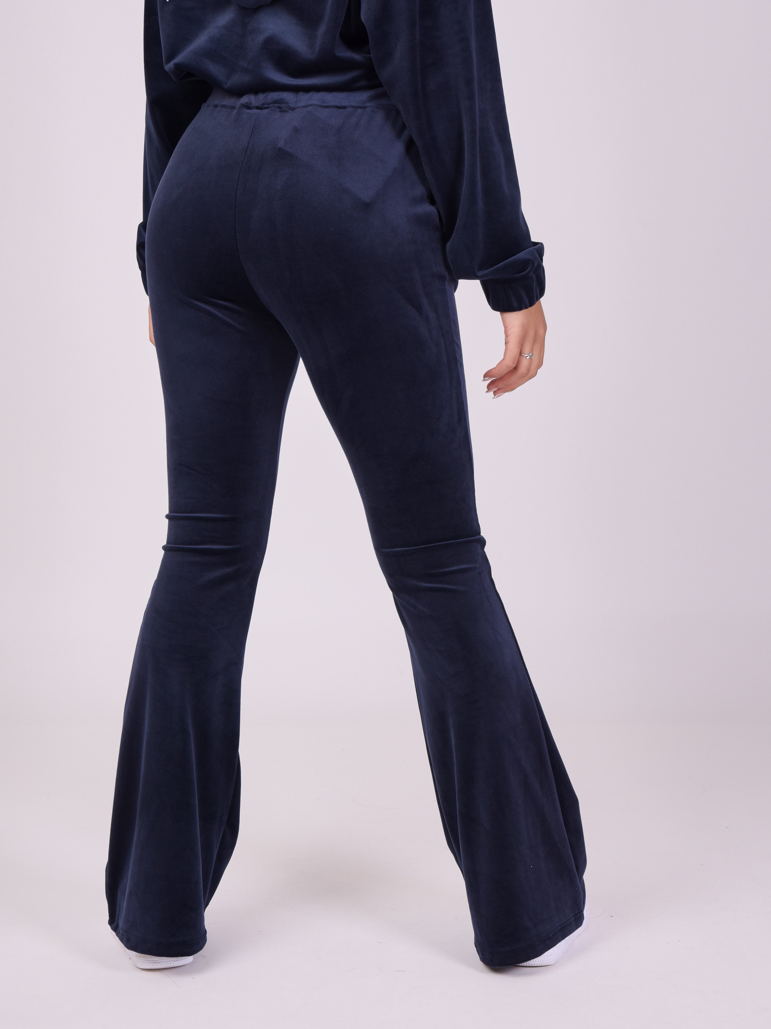 Pantalon évasé en velours double logo-3