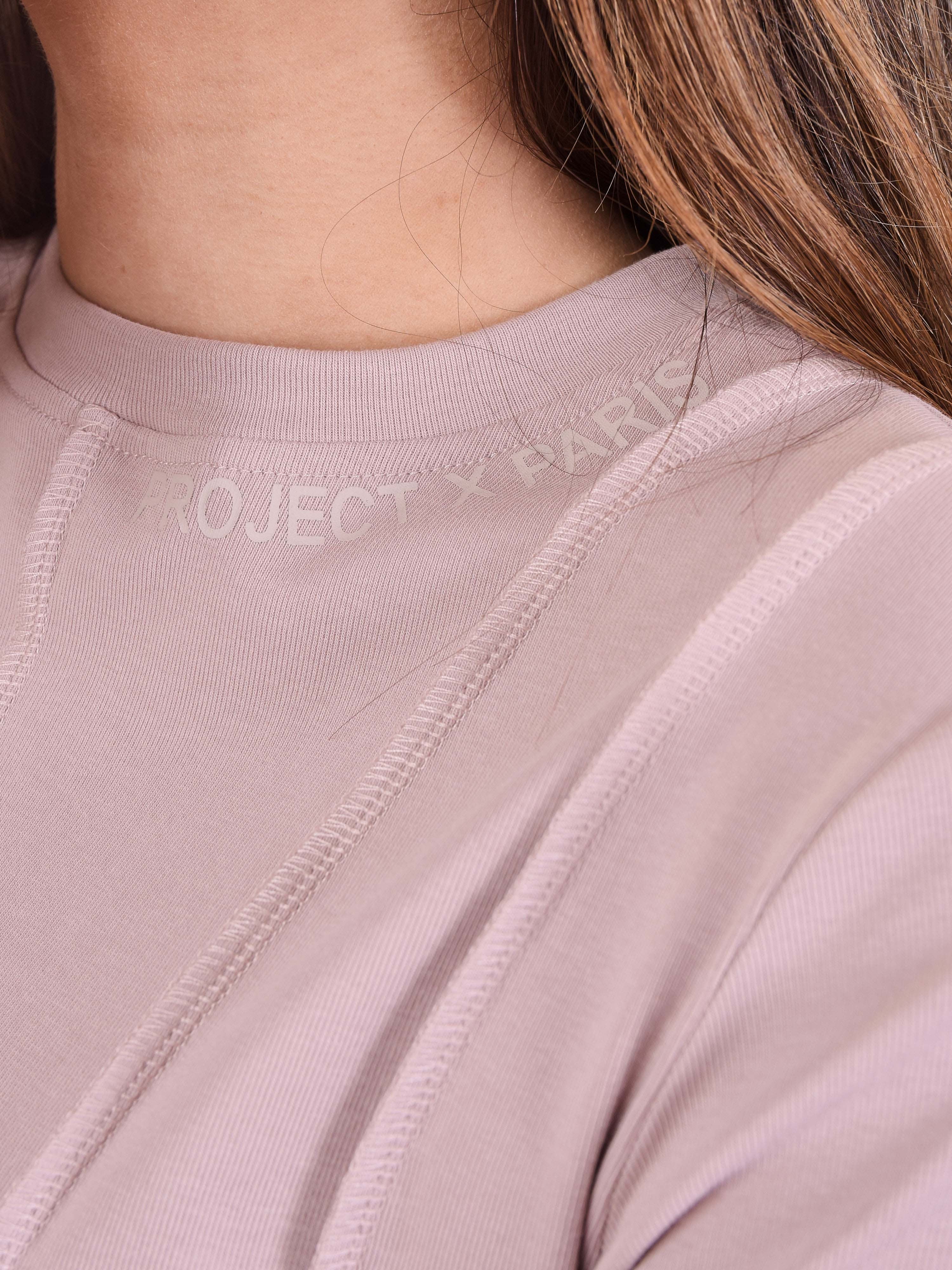 Crop T-shirt with raw edges-12