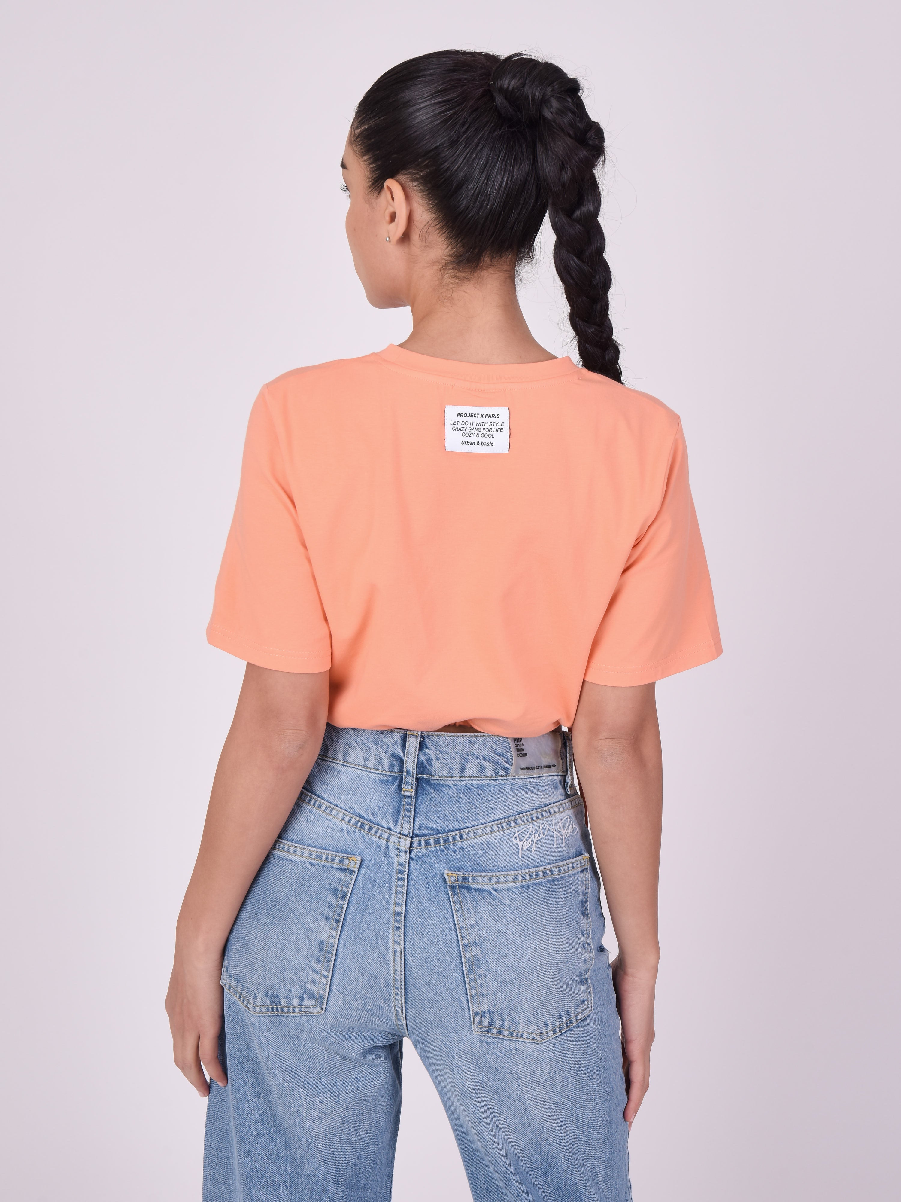 T-shirt crop avec cordon de serrage-5