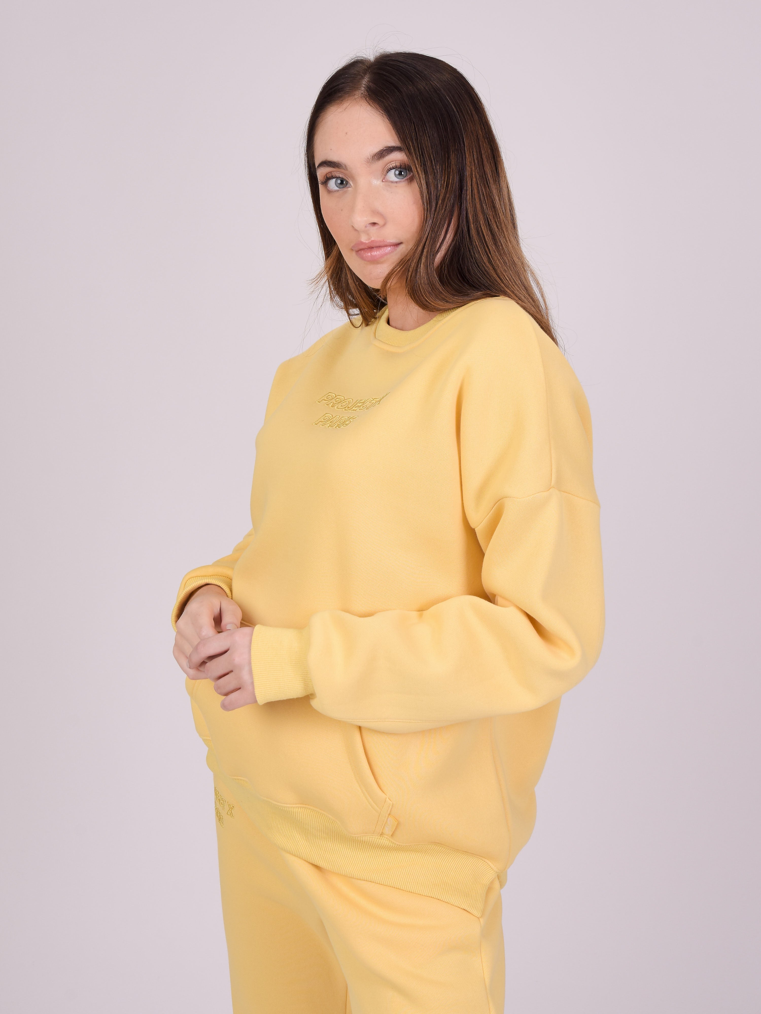 Sweat col rond broderie relief-4
