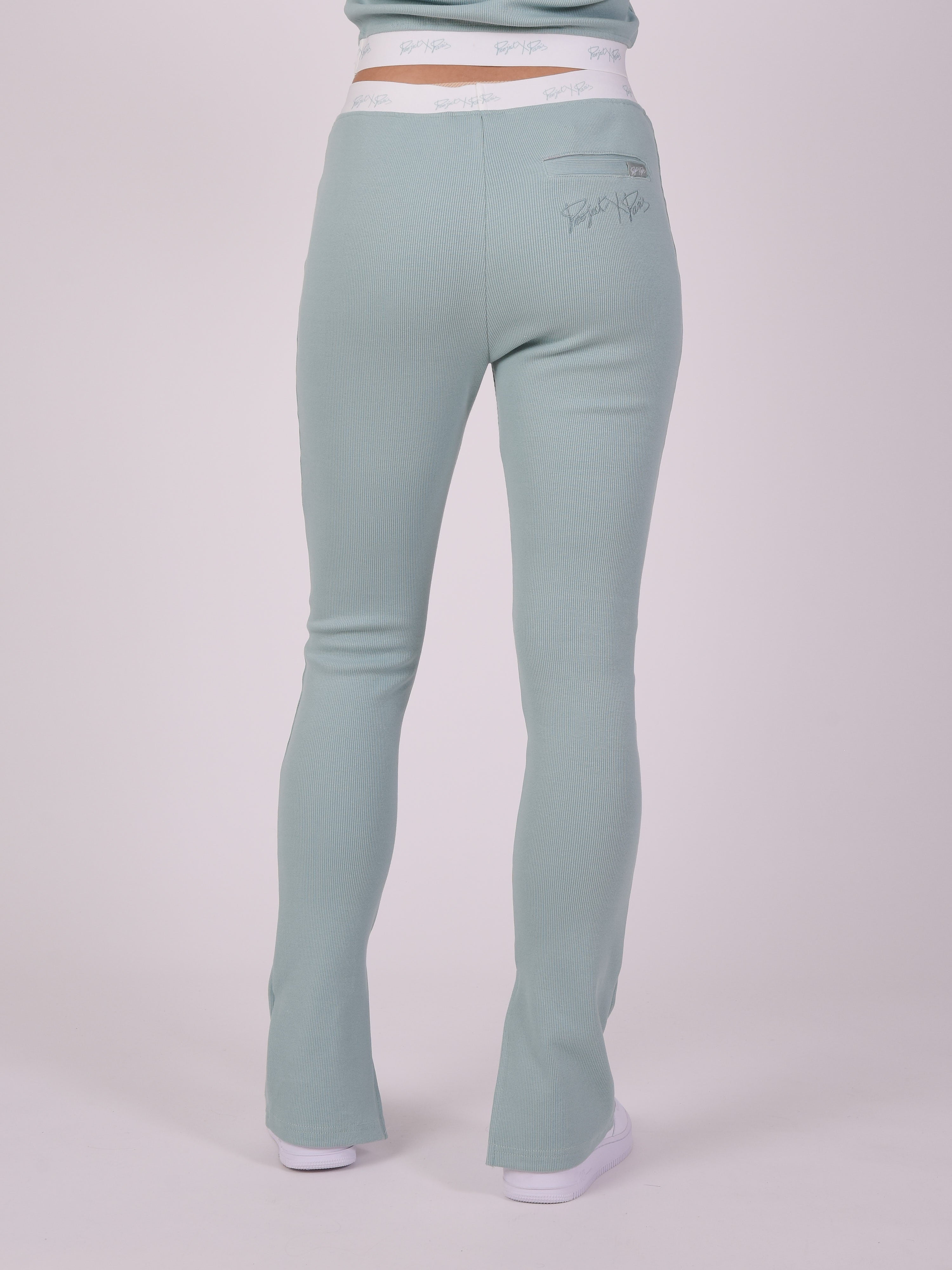 Pantalon flare ourlet fendu-5